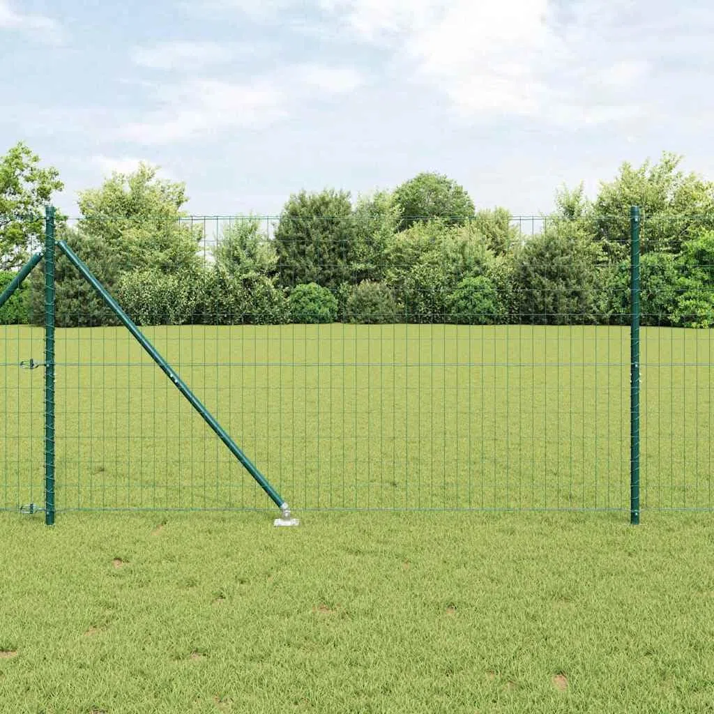 Generisch Ogrodzenie ogrodowe, metalowe, odporne na warunki atmosferyczne i malowane proszkowo, stabilna ochrona przed wzrokiem na taras, podwórko i do ogrodu (zielony, 25 x 1,2 m (50 x 100 mm