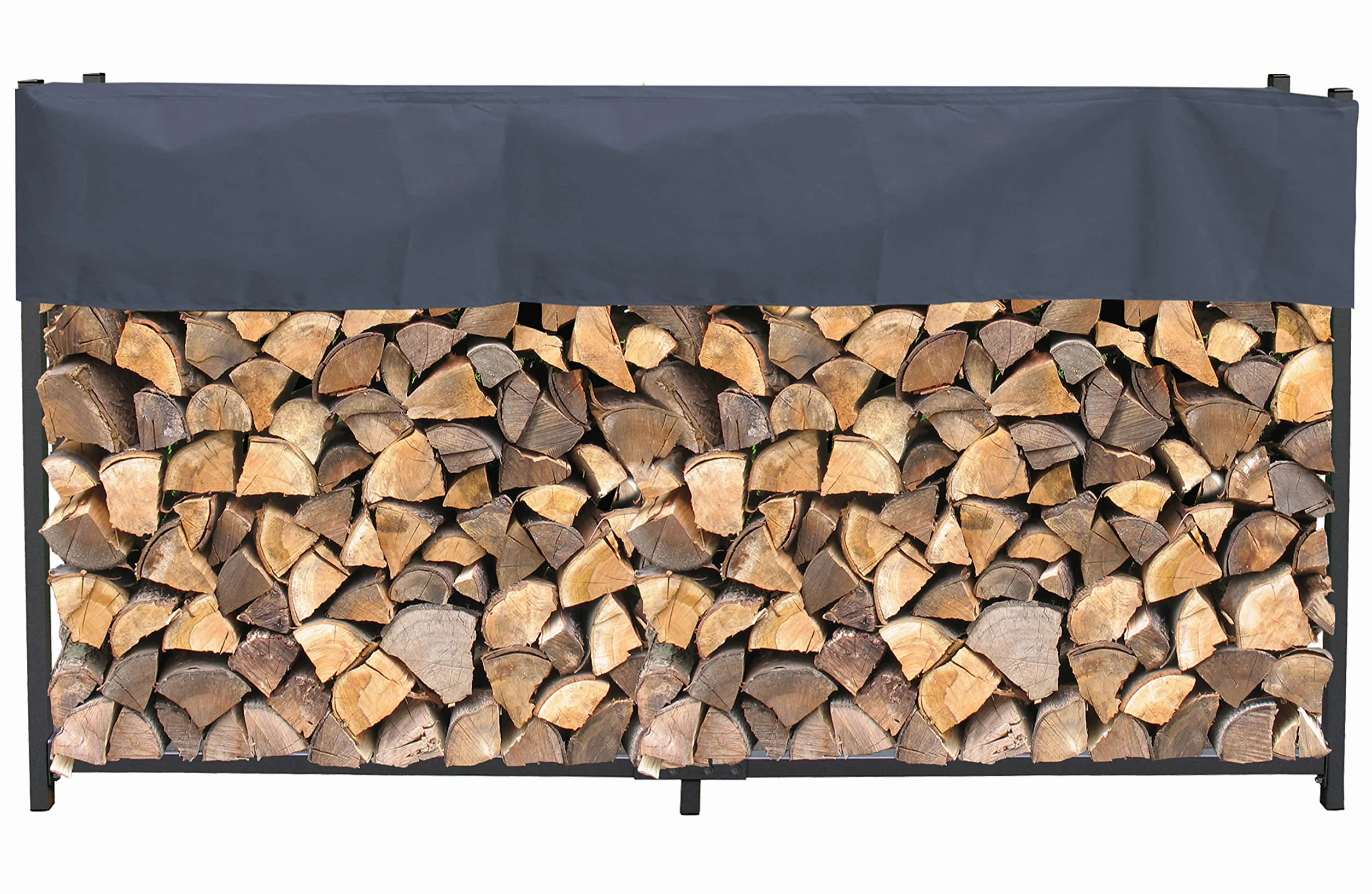 Regał na drewno kominkowe antracyt 200 x 25 x 115 cm stojak na drewno opałowe