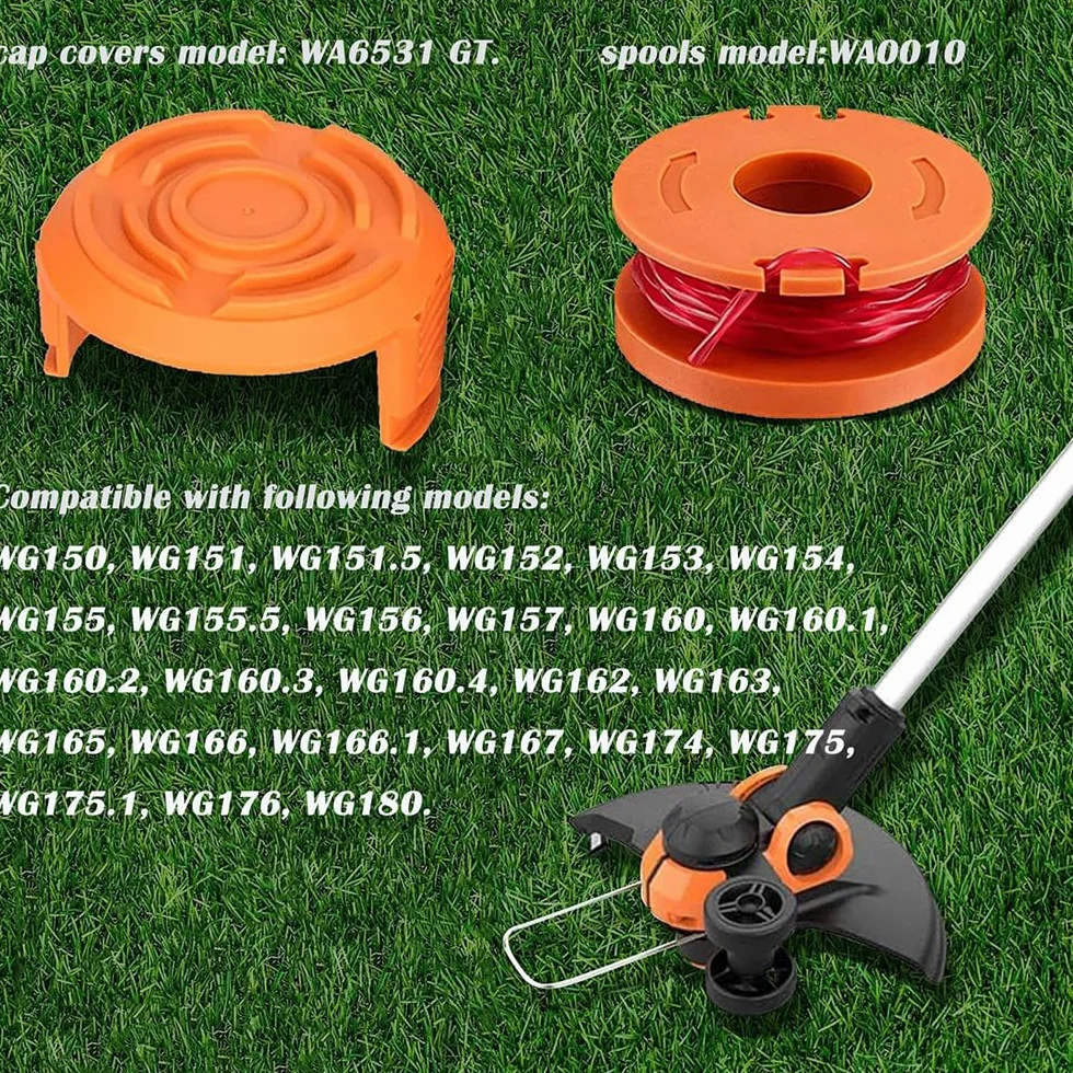 12 sztuk 0,2 cm 3 m WA0010 WA0004 zapasowy trymer szpuli szpuli, żyłka do przycinania strun do chwastów kompatybilna z Worx WG150 WG151 WG154 WG160 WG163 WG175 WG180