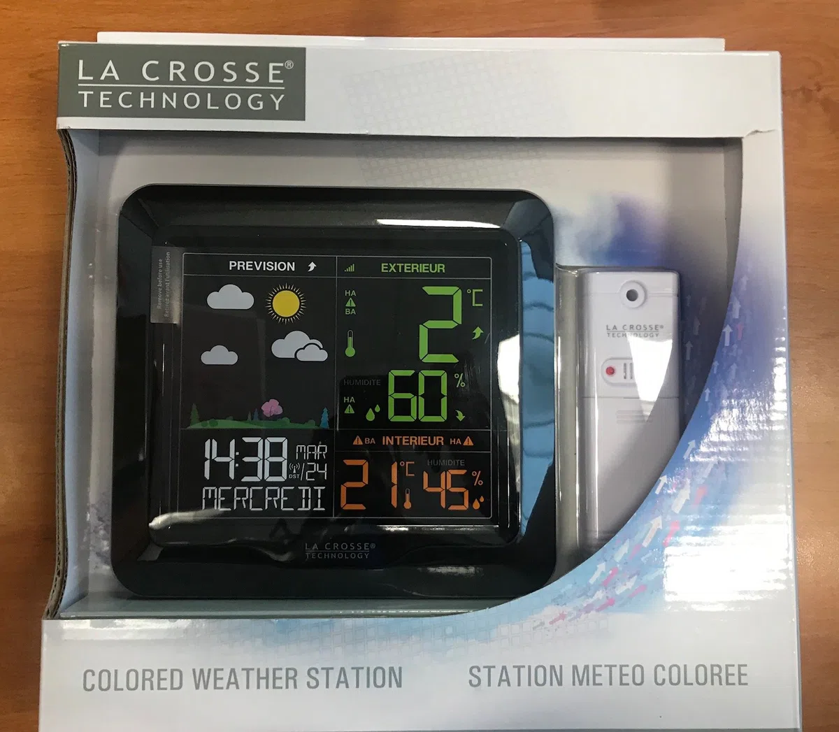 La Crosse Technology - WS6822 - Stacja pogodowa z kolorowym wyświetlaczem LCD