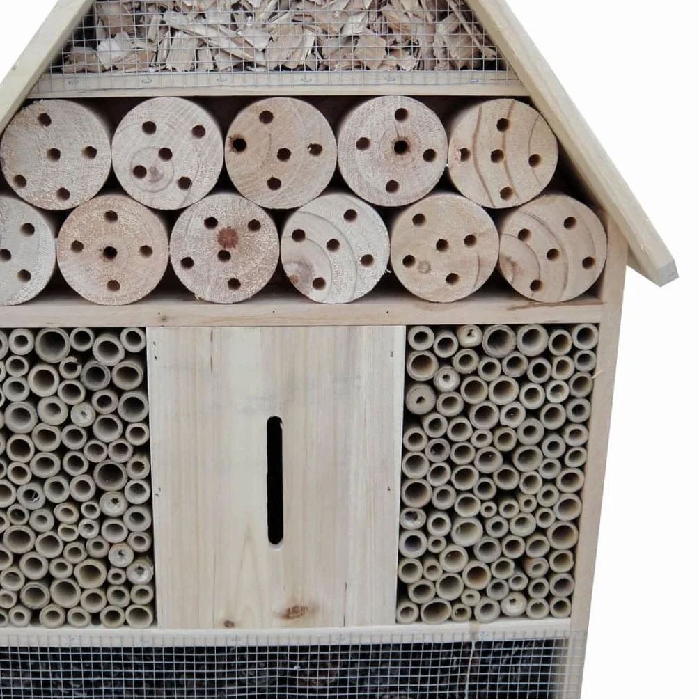 Insect Hotel, lite drewno, odporny na warunki atmosferyczne, domek dla motyli i dzikiej przyrody, budka lęgowa i schronienie, do ogrodu, na balkon, taras, 45,5 x 15 x 99 cm