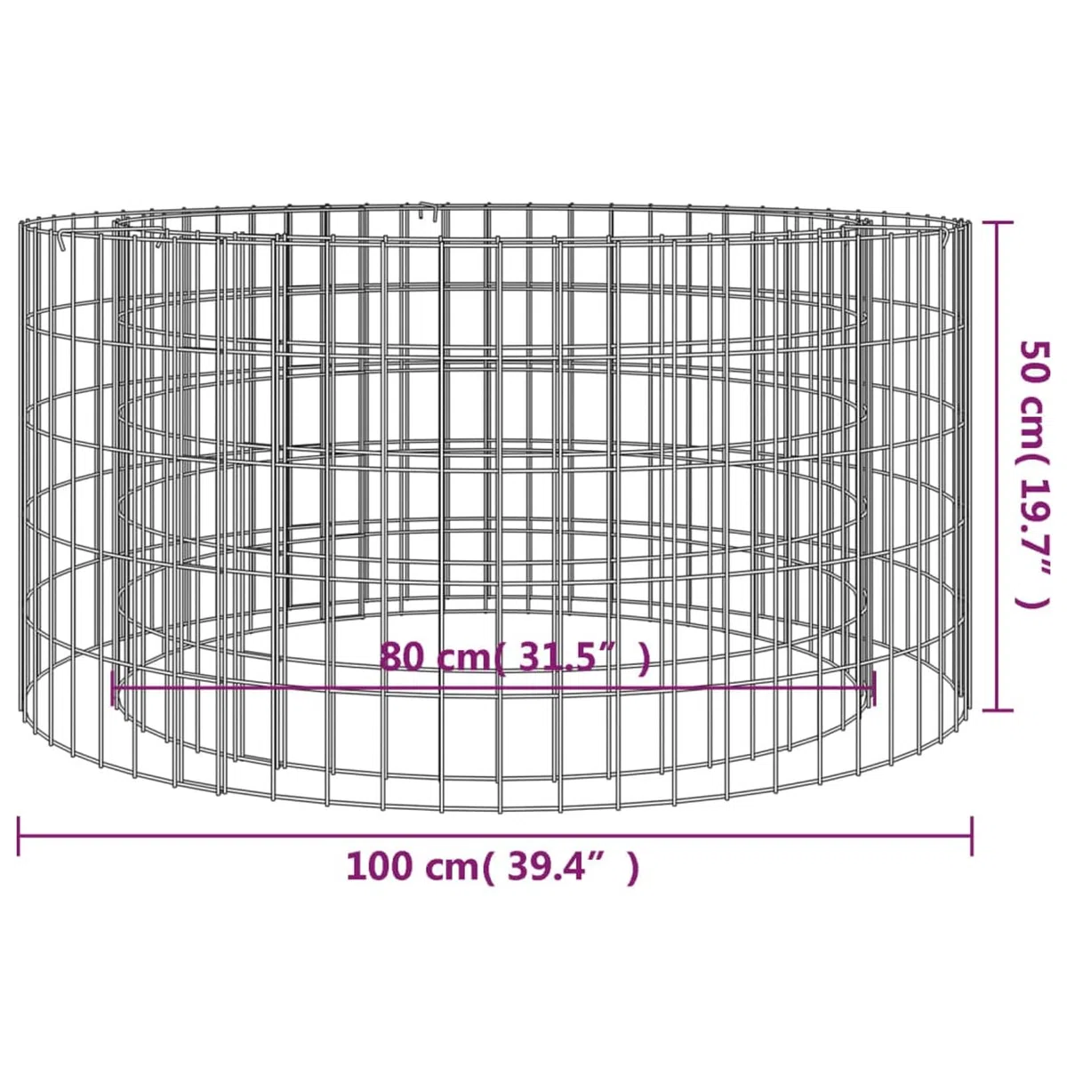 ShGaxin Palenisko gabionowe Żelazo ocynkowane Ø100 cm, Węgiel Grill, Grill Węgiel I Le?a, Grill Grill