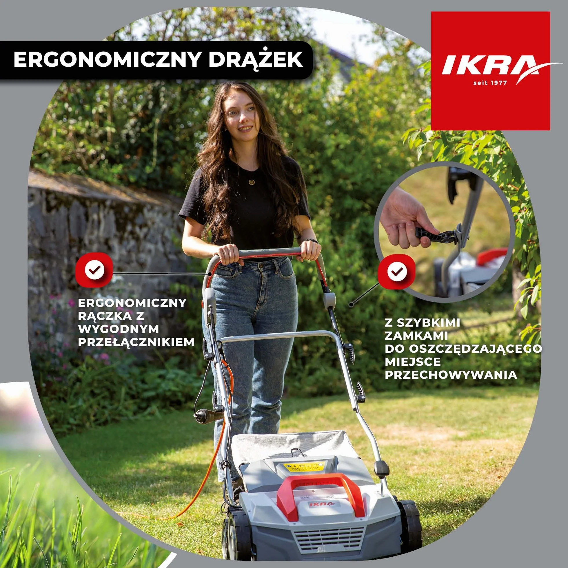 IKRA IEVL 1838 Elektryczny Aerator i Wertykulator, 38 cm, 40 l