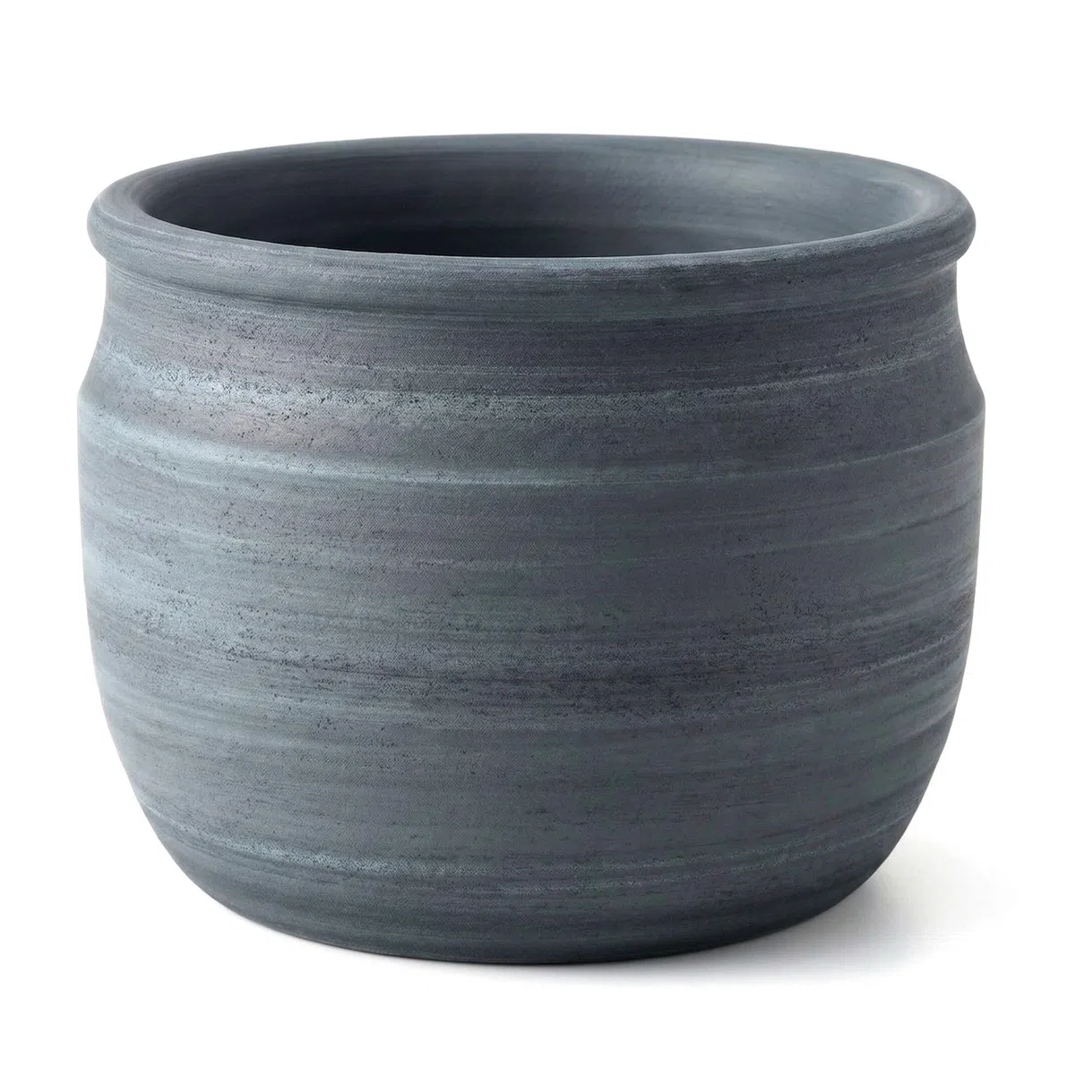 Olly & Rose Duża doniczka na rośliny ze szczotkowanego węgla drzewnego z terakoty szczotkowana – ceramiczna doniczka na rośliny 23 cm do użytku na zewnątrz i wewnątrz do domu i ogrodu