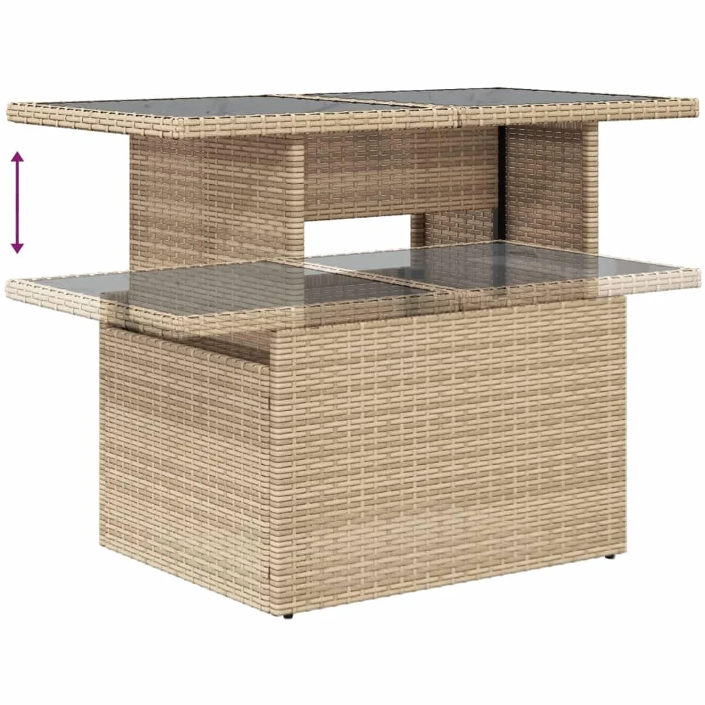vidaXL 6-cz. zestaw mebli ogrodowych z poduszkami polirattan beżowy