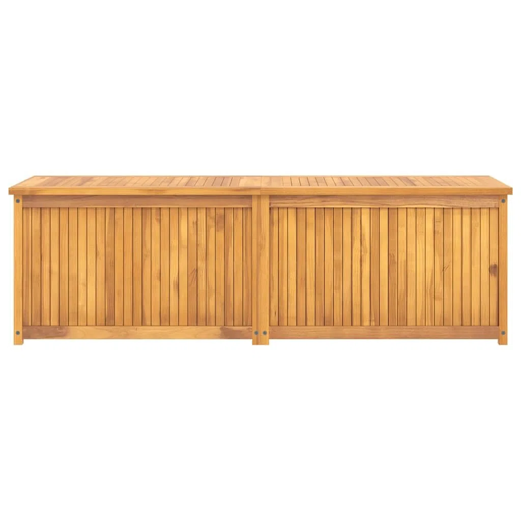 Skrzynka ogrodowa z litego drewna tekowego, 175 x 50 x 55 cm, z podszewką z polietylenu, przestronna skrzynia do ogrodu, na balkon, taras, odporna na warunki atmosferyczne, zamykana, wszechstronne