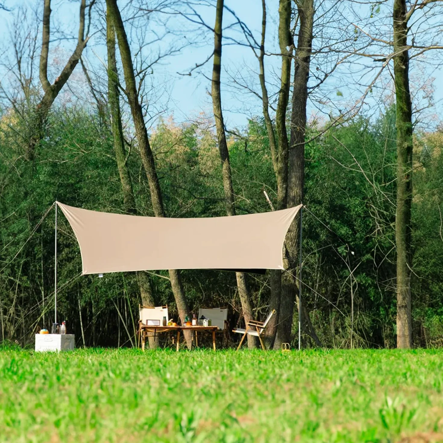 Żagiel przeciwsłoneczny 6 x 6 m, poliester, ochrona UV, wodoodporny, do ogrodu