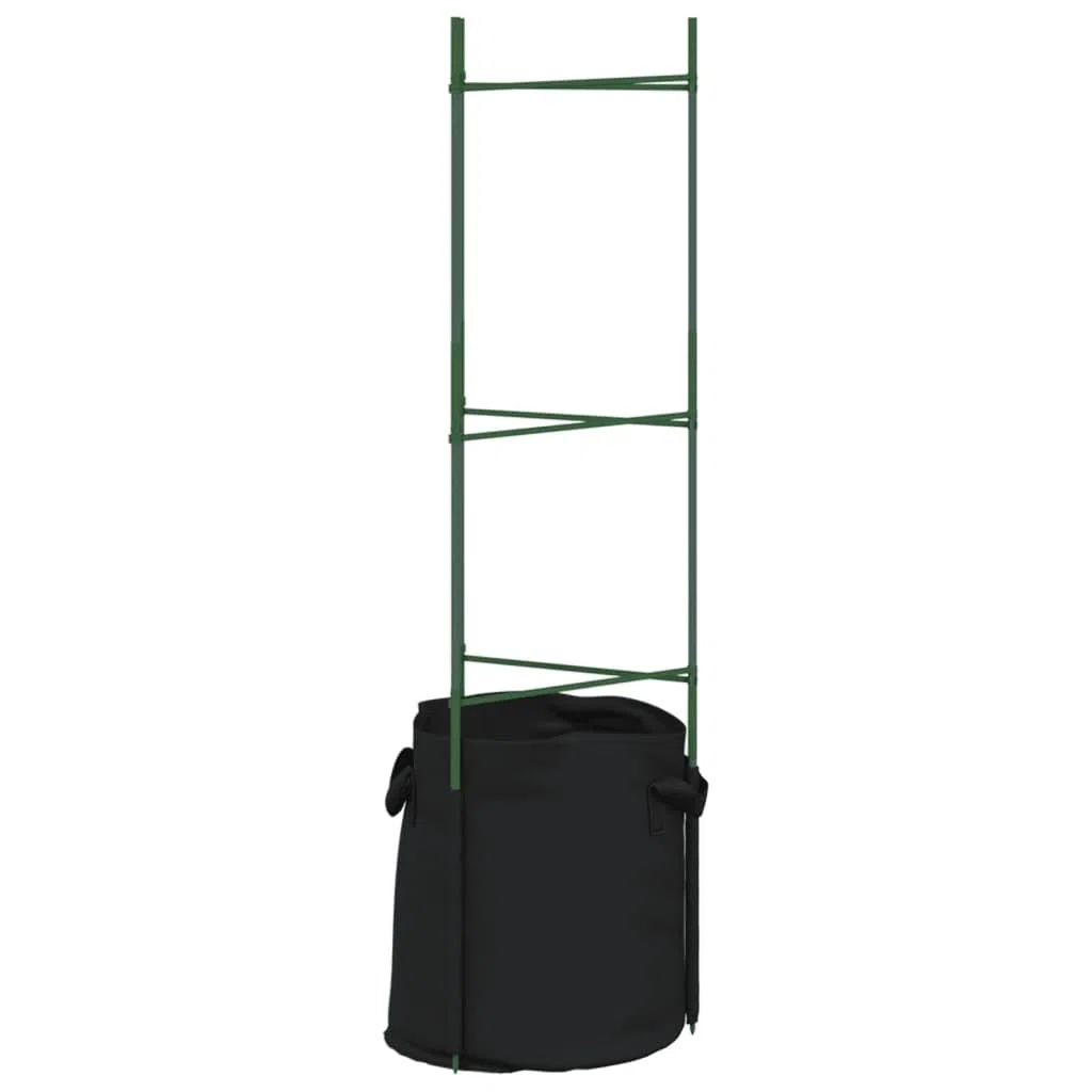 Klatki na pomidory z workami na rośliny, 6 szt., stal 116 cm i polipropylen, regulowana podpórka na pomidory, odporna na korozję klatka do roślin pnących, takich jak ogórki i fasola