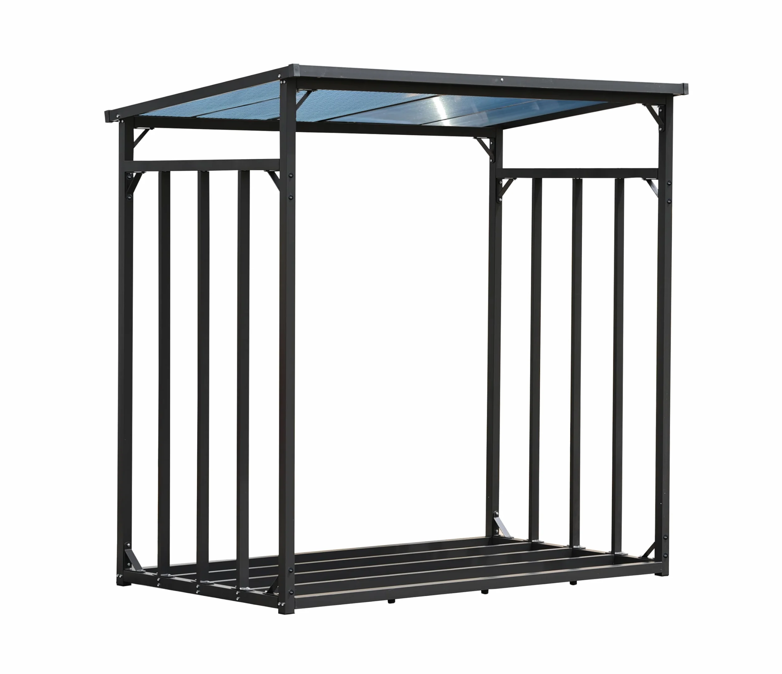 QUICK STAR Metalowy regał na drewno kominkowe, antracyt, XXL, 185 x 100 x 185 cm, XXXL stojak na drewno kominkowe, 3,5 m³, stojak na drewno kominkowe, pomoc do układania w stos na zewnątrz