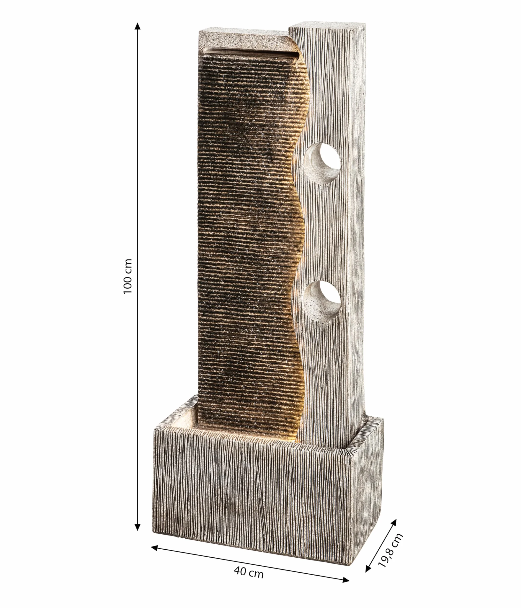 Dehner Eclipse Fontanna Ogrodowa, Wielokolorowy, 100 x 40 x 19,8 cm