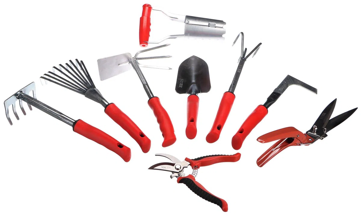 GARDEN SET 9 | Zestaw narzędzi ogrodowych 9 szt. | Stal węglowa i nierdzewna | Ergonomiczne uchwyty | Wszechstronne zastosowanie