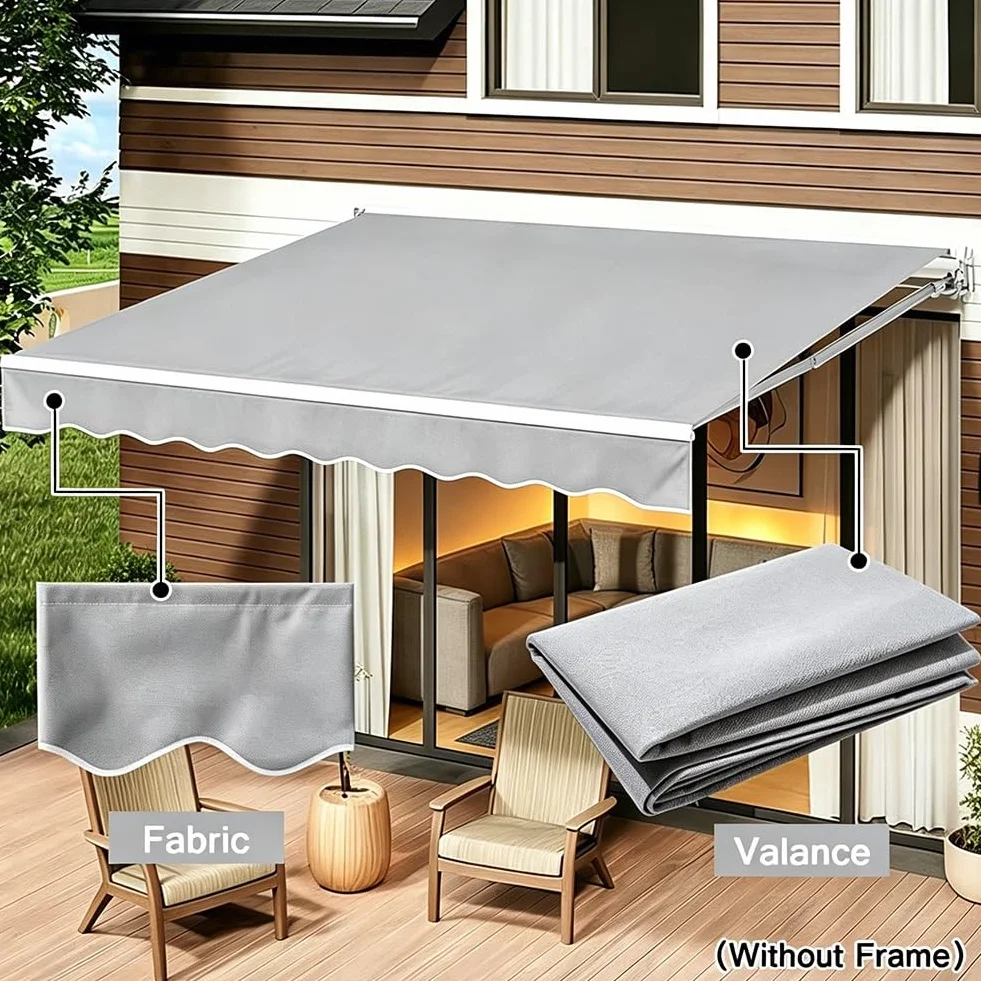 Wymienny Materiał Markizy Wodoodporny 280 g Poliestrowe Płótno Osłona Przeciwsłoneczna 382x240cm
