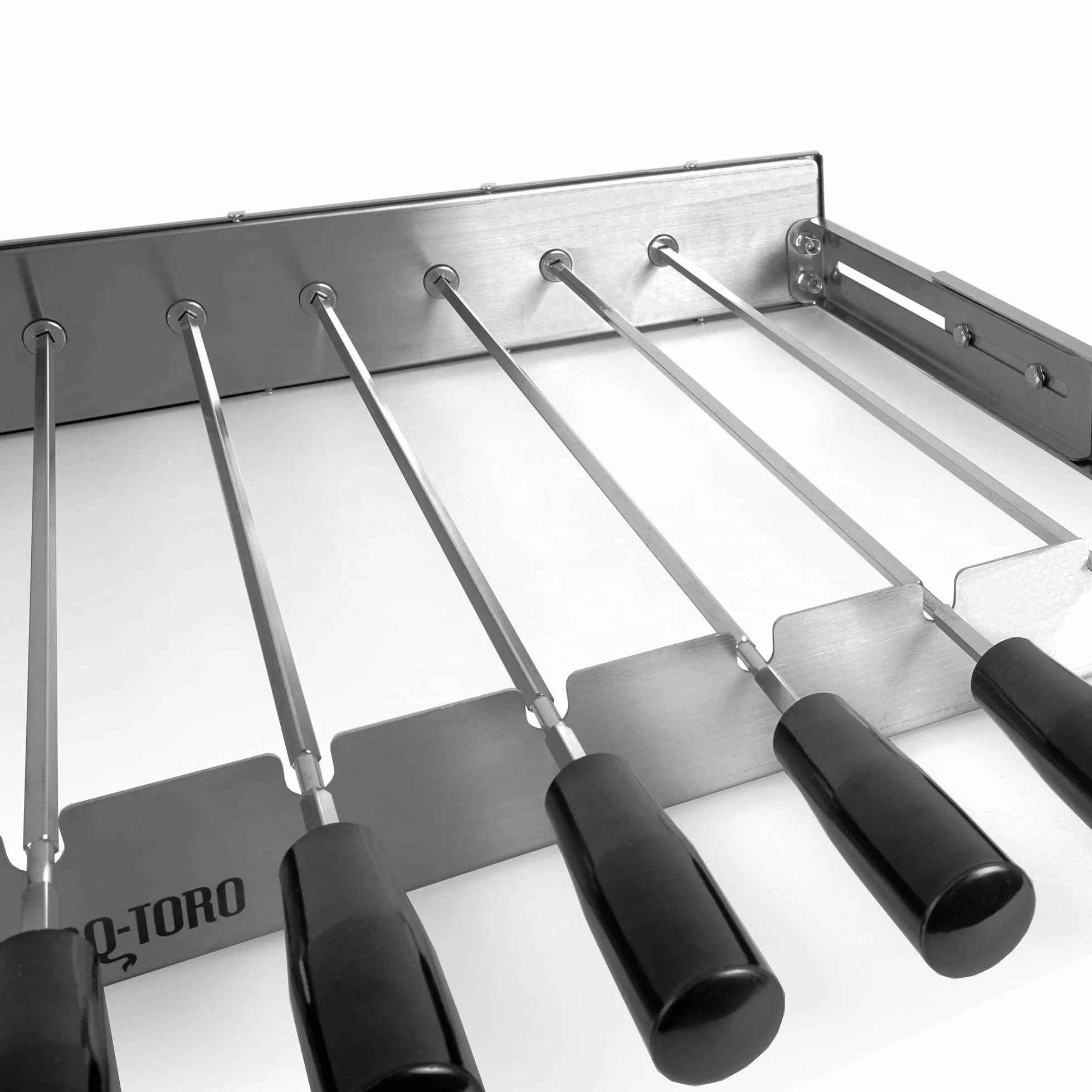 BBQ-Toro zestaw do szaszłyków stal nierdzewna 11 szpikulców silnik regulowany 70x26-40 cm USB