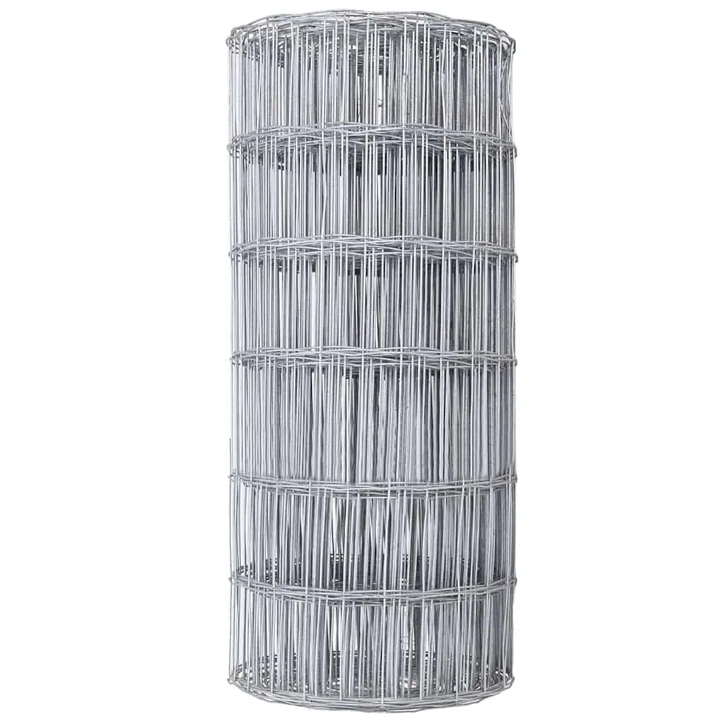 Srebrne ogrodzenie euro, 0,6 x 25 m, cynkowane ogniowo, trwała bariera zewnętrzna do ogrodu, na taras, odporna na warunki atmosferyczne, nierdzewne, łatwe w pielęgnacji