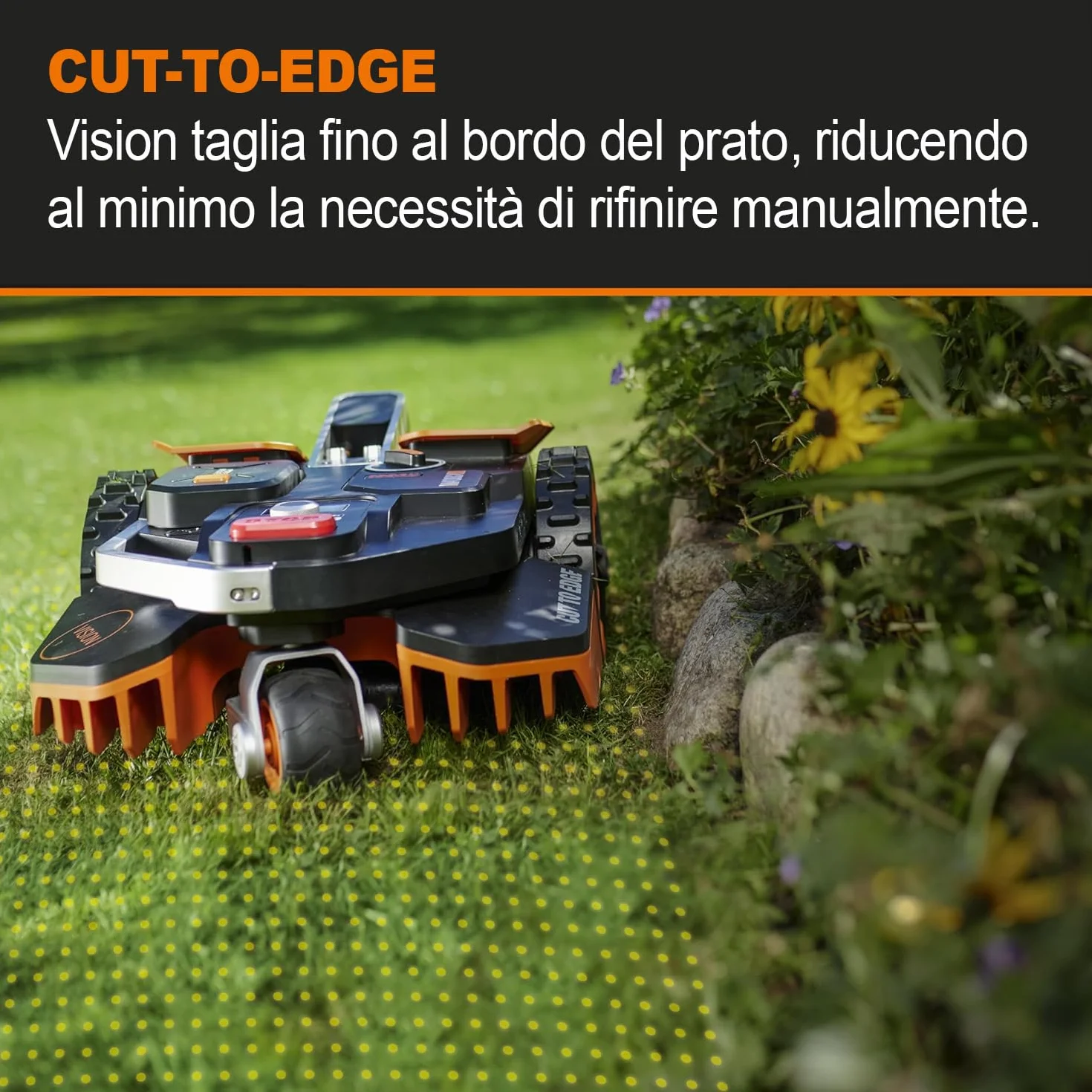 Worx Landroid Vision Robot Koszący, Czarny/Pomarańczowy, 1300 m²