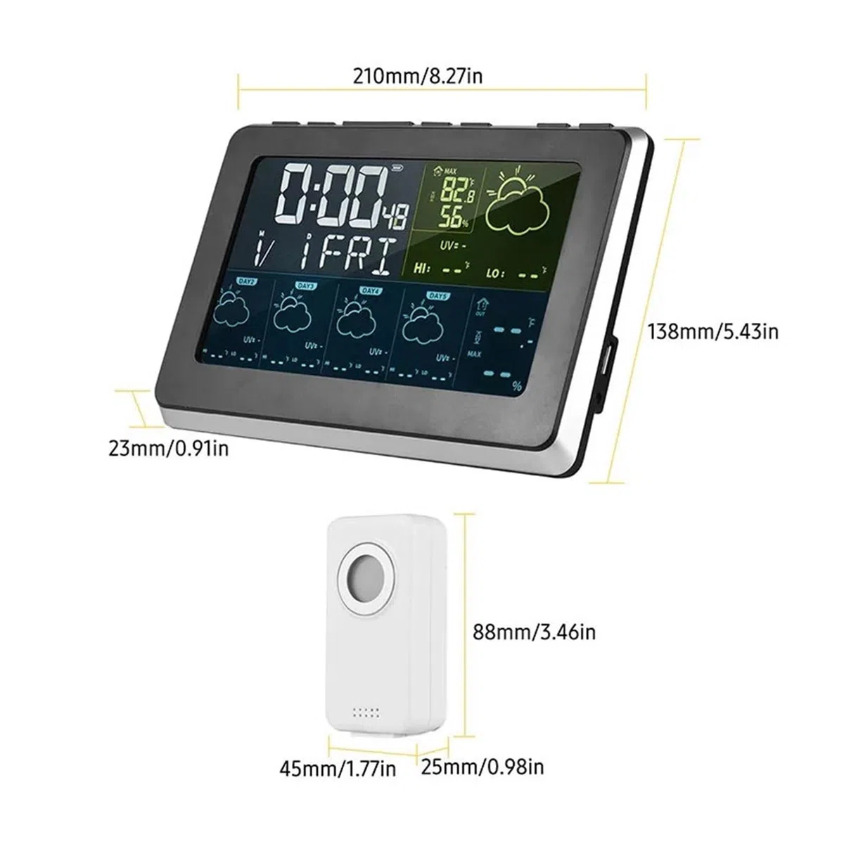 Tuya WiFi Stacja Pogodowa Aplikacja Bezprzewodowa Kontrola Czujnik Temperatury I Wilgotności Duży Wyświetlacz LCD Kryty Termometr Zewnętrzny Miernik DokłAdne I łAtwe Do Odczytania(3 Sensor)