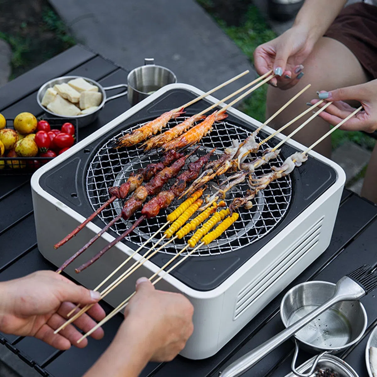 Grille Węglowe Kompaktowy Grill Ogrodowy Przenośna Kuchenka BBQ | Mobilny Grill Barbecue na Węgiel Do Ogrodu Kempingu Plaży Domu Pikniku Podróży I Gotowania Wewnątrz I Na