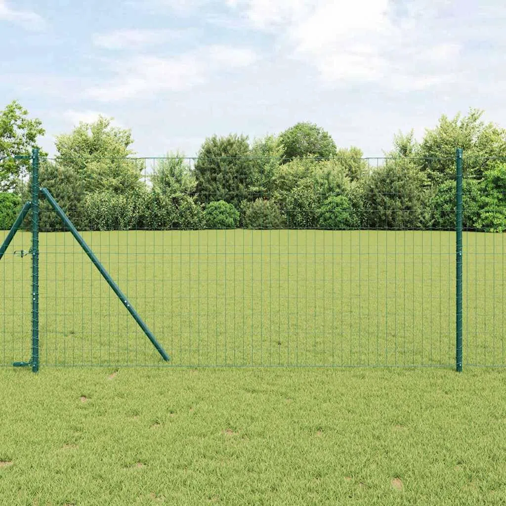vidaXL Ogrodzenie Euro 1,2 x 25 m Żelazo pokryte PVC zielony | Solidna budowa z wytrzymałych materiałów, Idealne do ogrodów, granic i dekoracji,