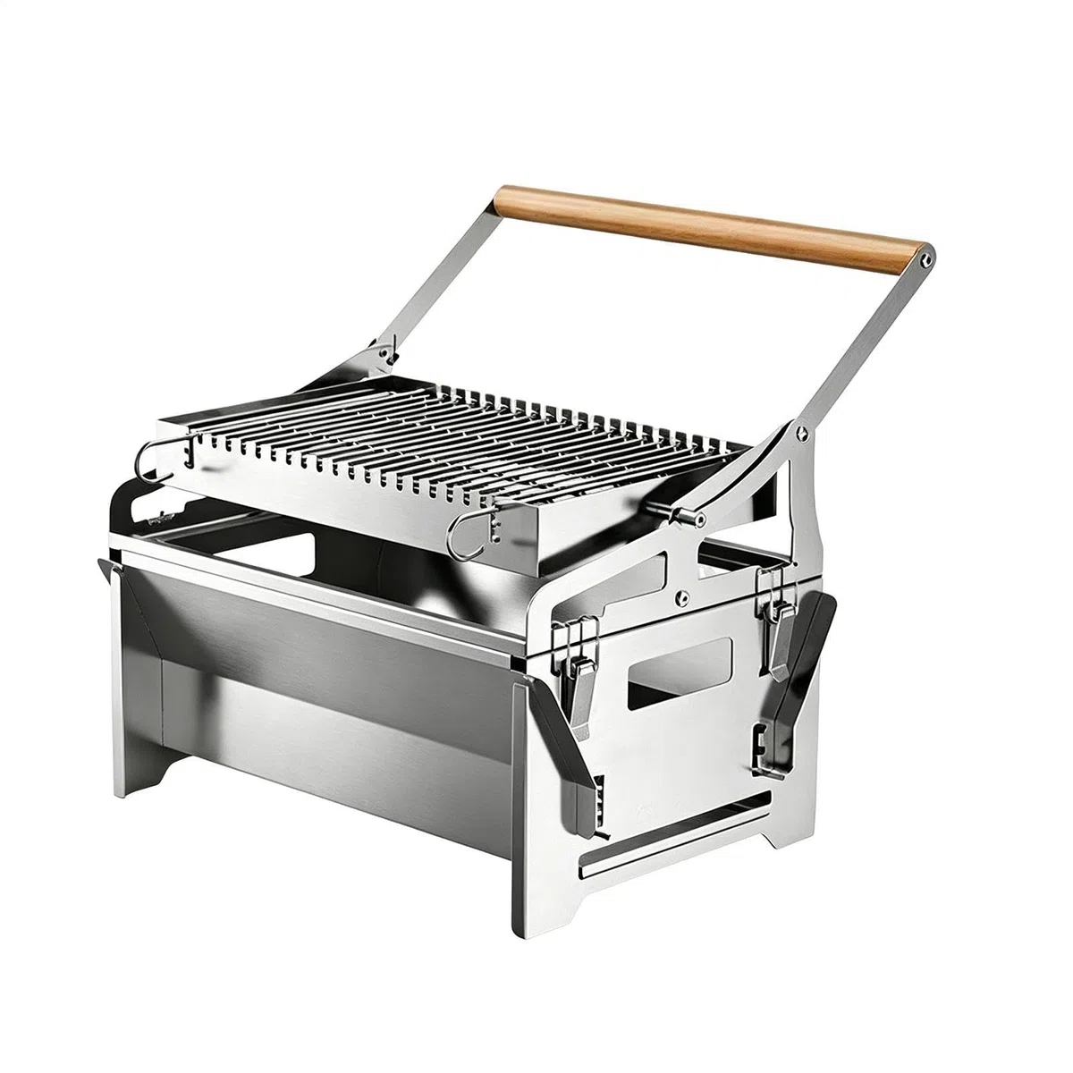 Grill Węglowy BBQ Obrotowe Narzędzie Grillowe Kempingowe Ze Stali | Grill Węglowy Do Pieczenia Na Piknik, Ogród, Taras, Plażę, Kemping, Imprezy Rodzinne, Podwórko I Park