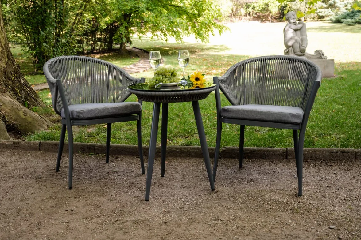 Meble Balkonowe, Meble Tarasowe, Meble Balkonowe O Nowoczesnym Designie - Zestaw Balkonowy: 2 Krzesła, 1 Stół BREVE Coffe Set Zestawy Mebli Ogrodowych