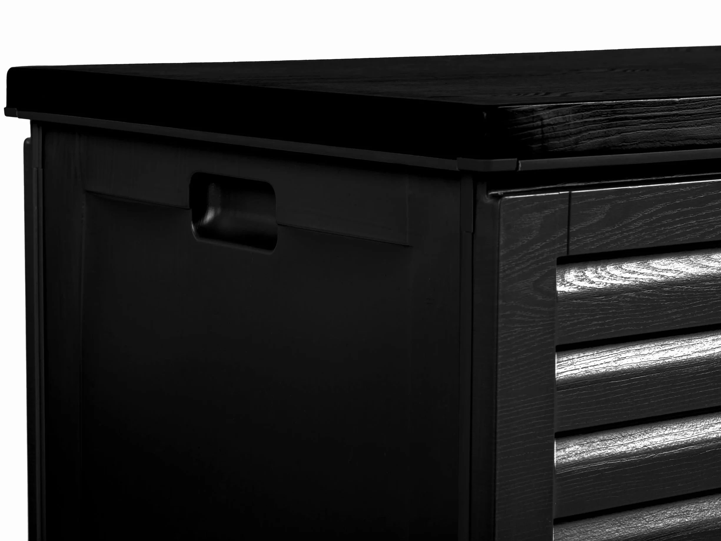 Skrzynia Ogrodowa 390 l 143,5 x 57 x 53,5 cm Czarna Tworzywo Sztuczne