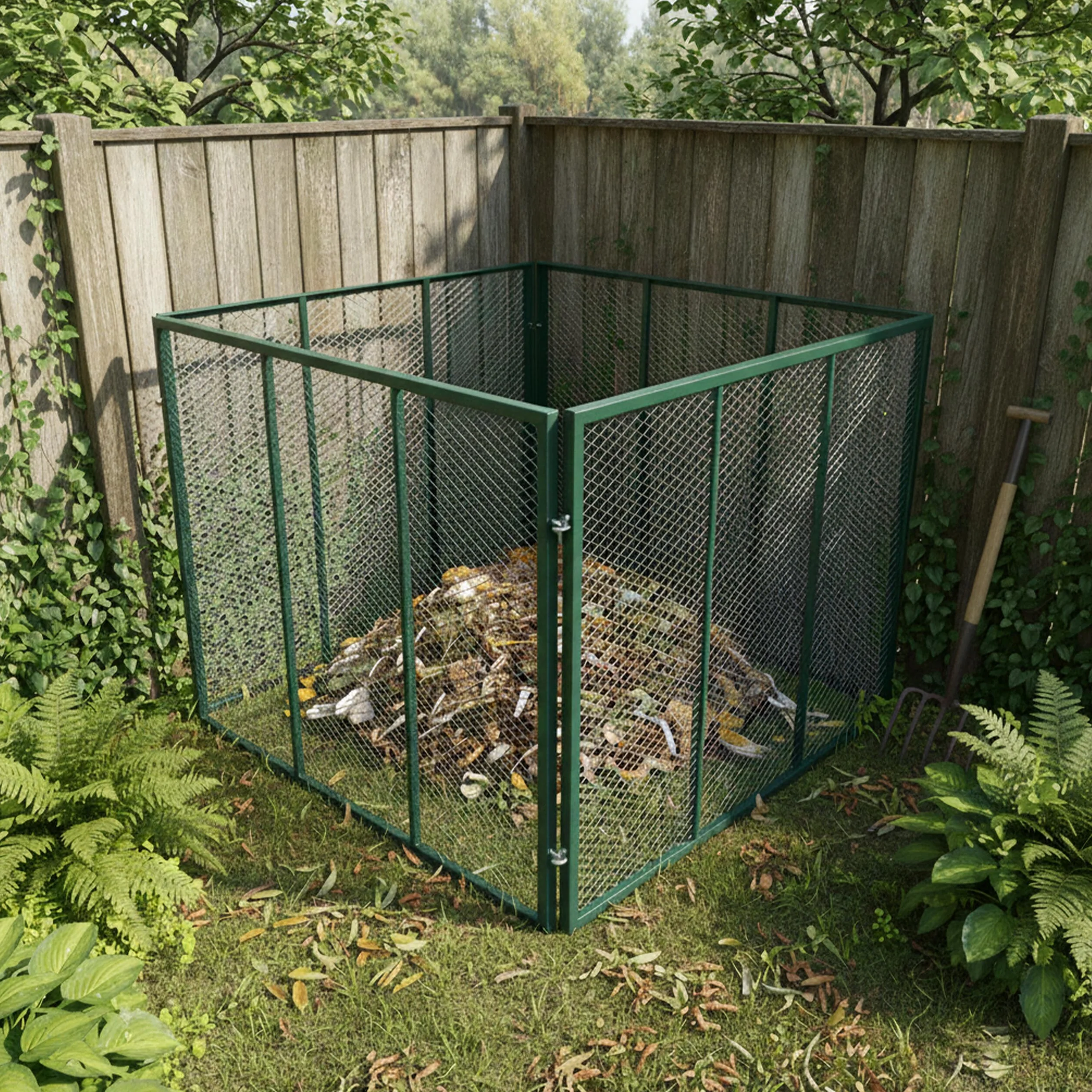 Relaxdays Metalowy kompostownik ogrodowy 800 l 80 x 100 x 100 cm zielony