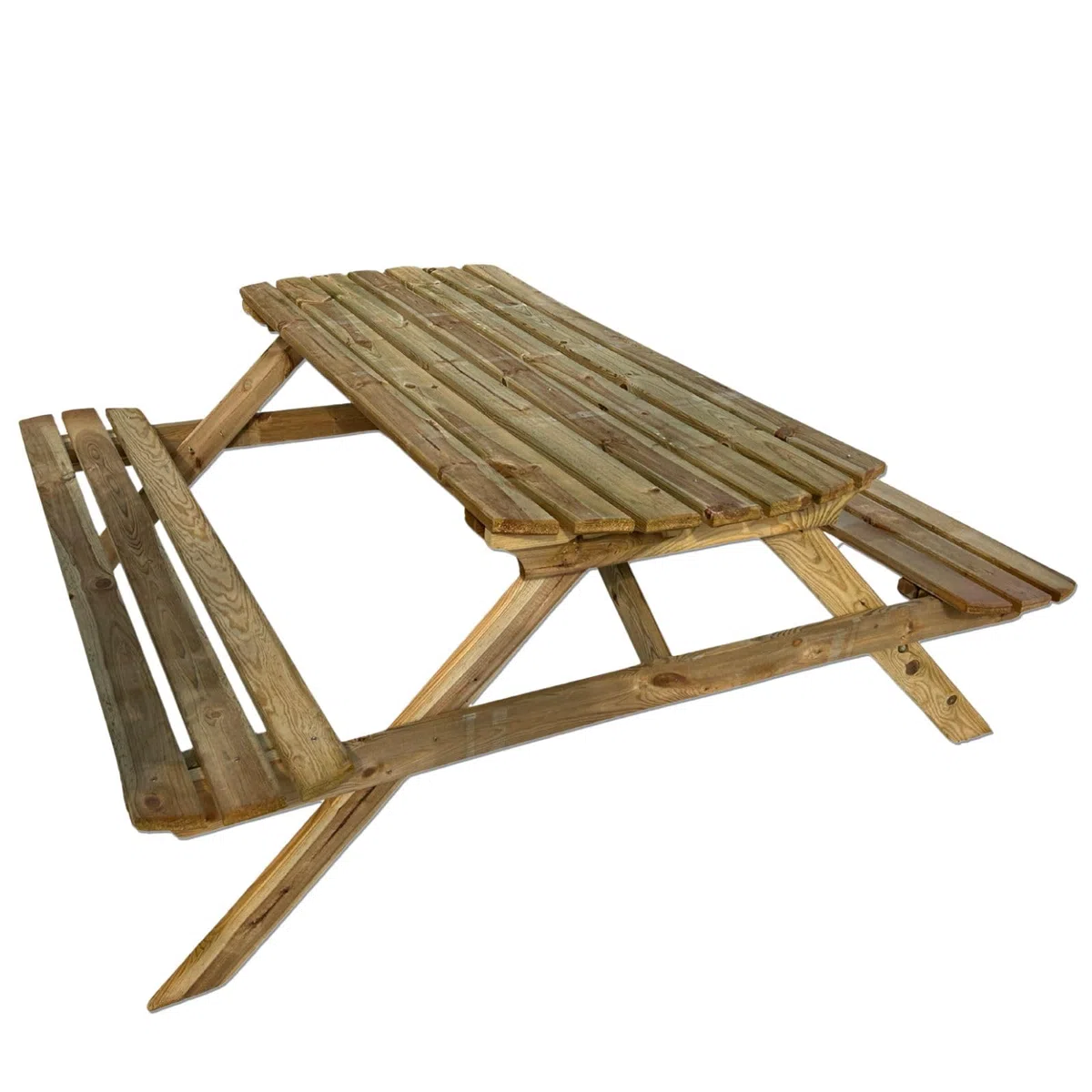 PLANTAWA Rodzinny stół piknikowy 170 cm szer. x 160 cm dł. x 72 cm (wys.) dla 6-8 osób, kempingowy pojemnik na przekąski do domu, drewniany stół z ławką, meblami ogrodowymi i tarasem