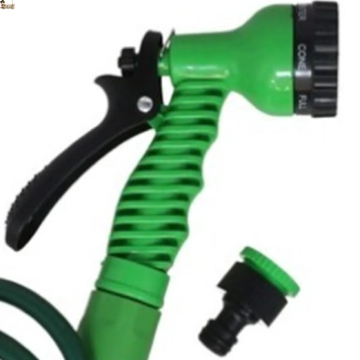 BricoLoco.com Rozszerzalny wąż do nawadniania ogrodowego. Wielofunkcyjny pistolet do podlewania 7 dysz. Automatyczne zwijanie szybkie połączenie (Spirala 10 mts, 2)