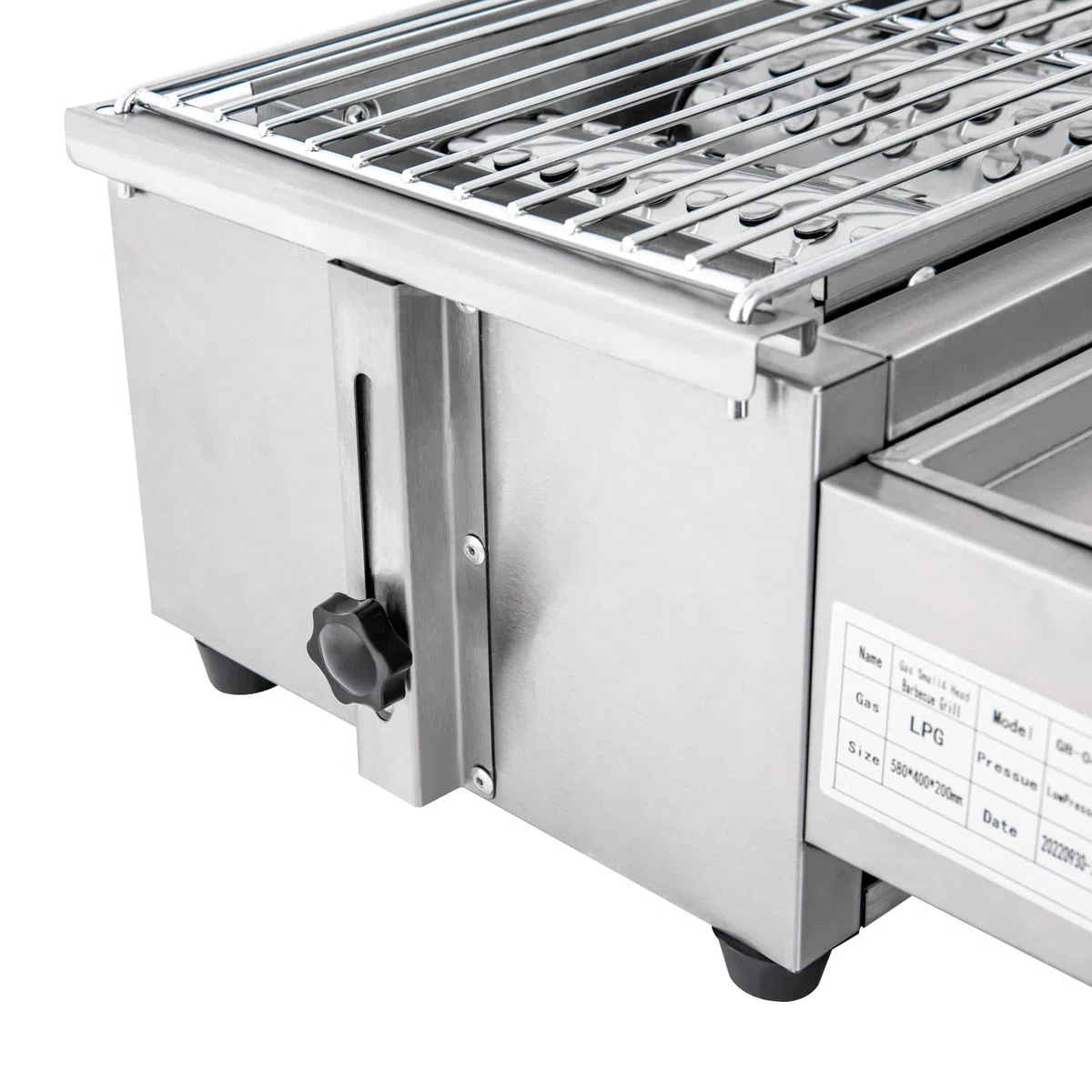 4-palnikowy stalowy grill gazowy na kemping, 580 x 400 x 200 cm, propan, Barbacoa, LPG, plancha do użytku na zewnątrz i przenośnego grilla Equint