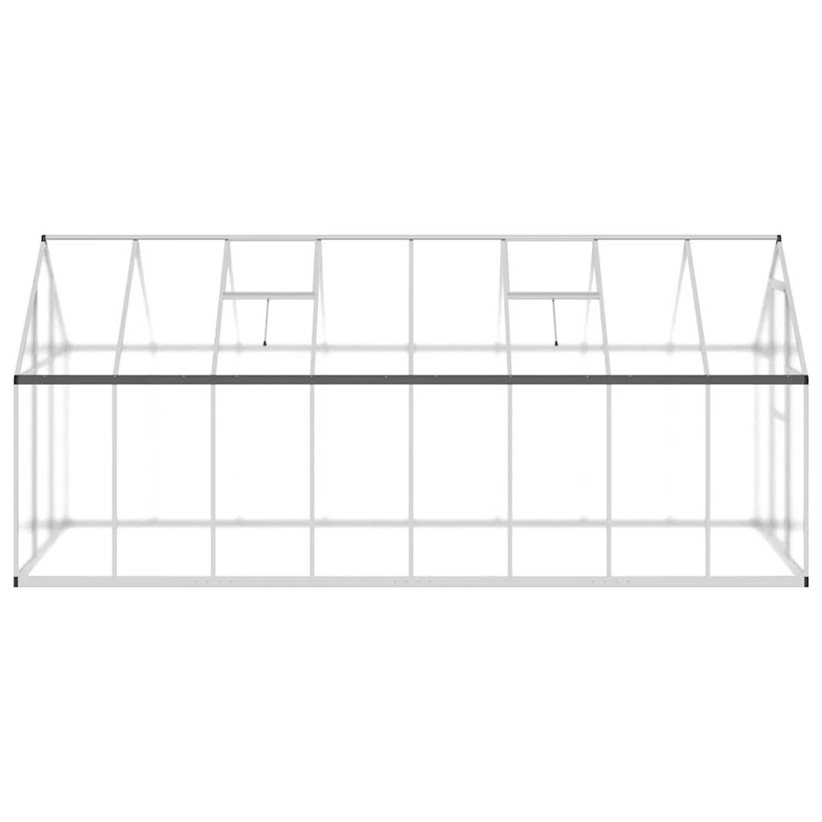 Szklarnia 445 cm dł. x 169 cm szer. x 195 cm wys. – stabilna rama aluminiowa z płytami poliwęglanowymi 4 mm, zakopana rama fundamentowa, idealna do uprawy warzyw i roślin