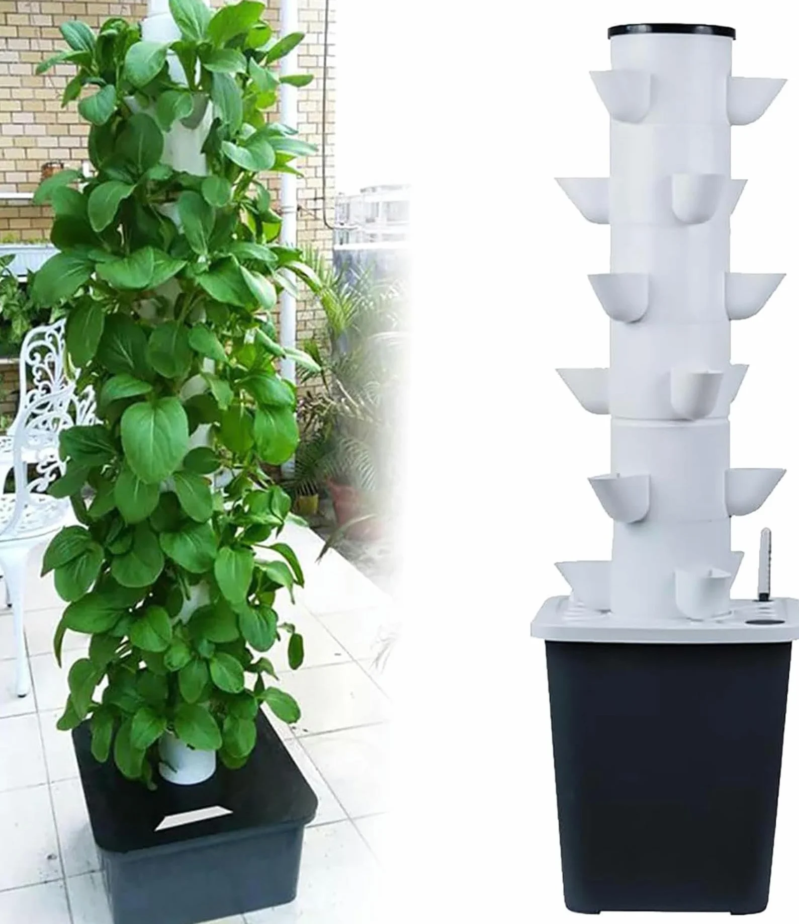 Hydroponics Tower Hydroponic Growing System Aeroponics Growing Kit 30 Pods z pompą nawadniającą