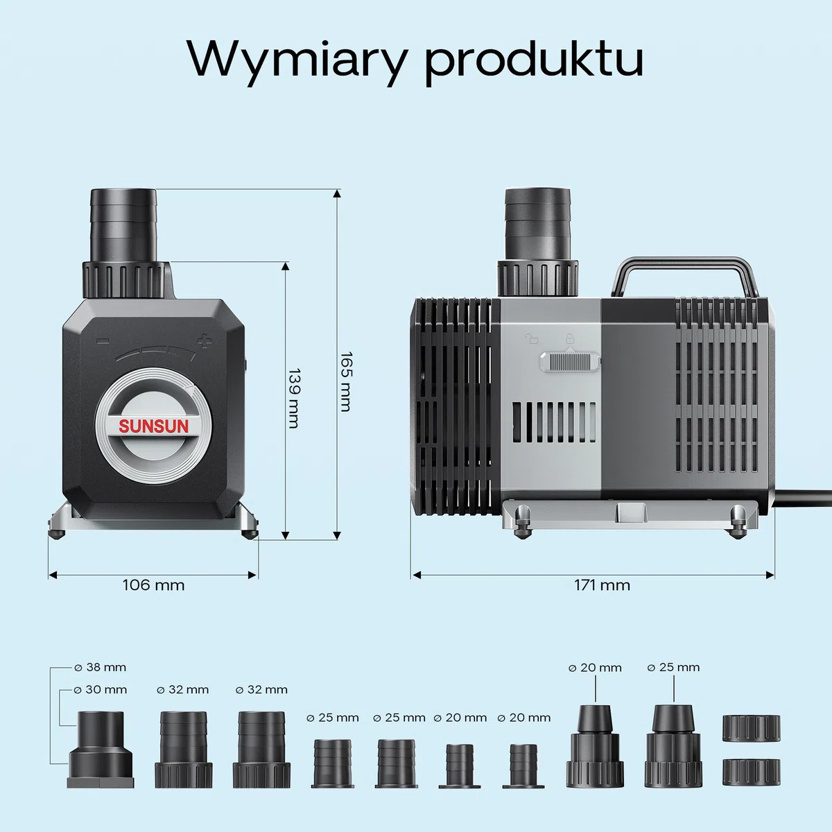 SunSun Energooszczędna pompa do oczka wodnego CTP-4800 SuperECO o wydajności 4500l/h / 30W, urządzenie tłoczące wodę do cieku wodnego, oczek wodnych, stawu oraz ogrodu