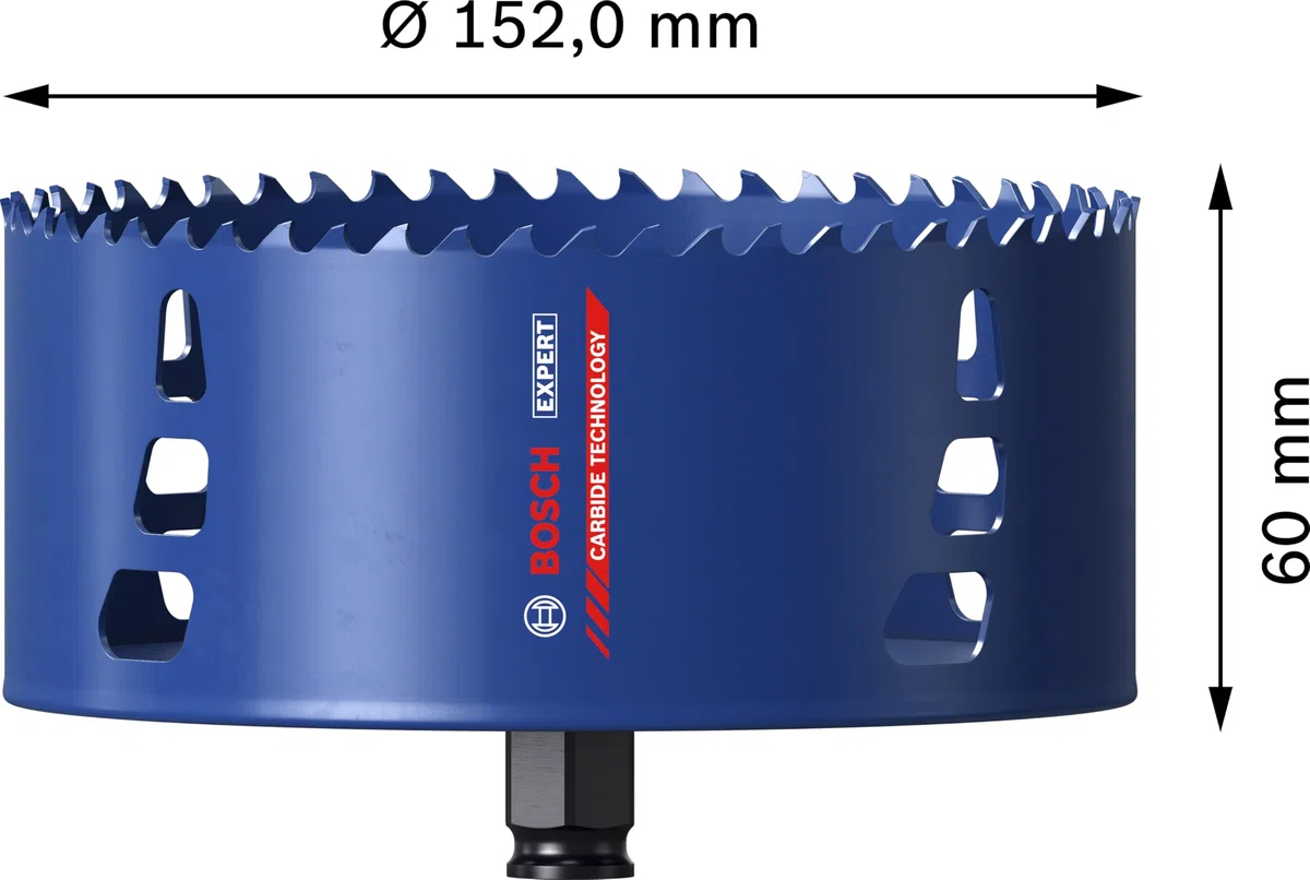 Bosch 1x Piła otwornica EXPERT Multi Material Power Change Plus (do Drewno z metalem, Cegła, Ø 152 mm, Professional Akcesoria Wiertarki)