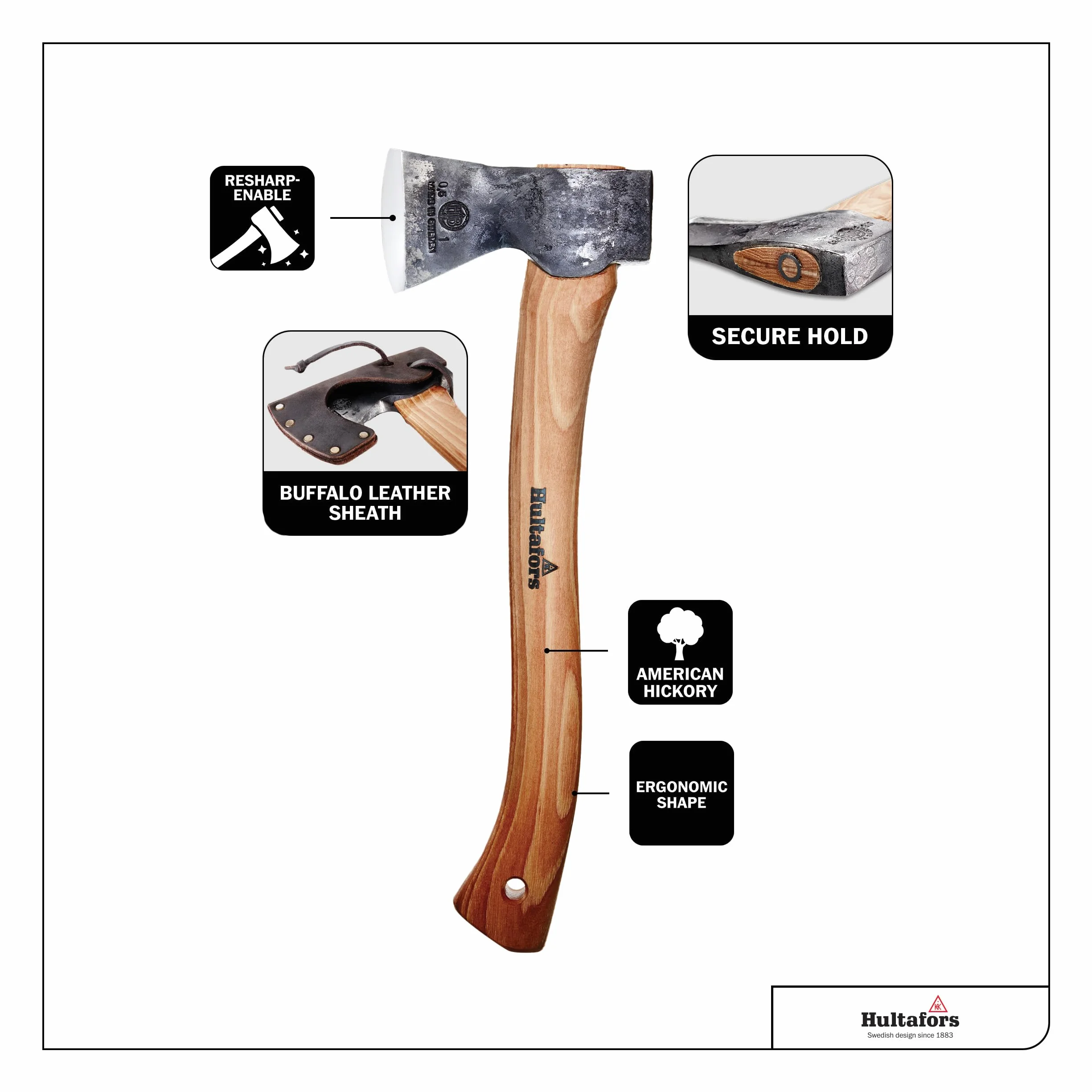 Hultafors Uniseks Hultan AV08417010 Toporek Trekkingowy, Brązowy, 18 x 41.5 x 5.5 cm