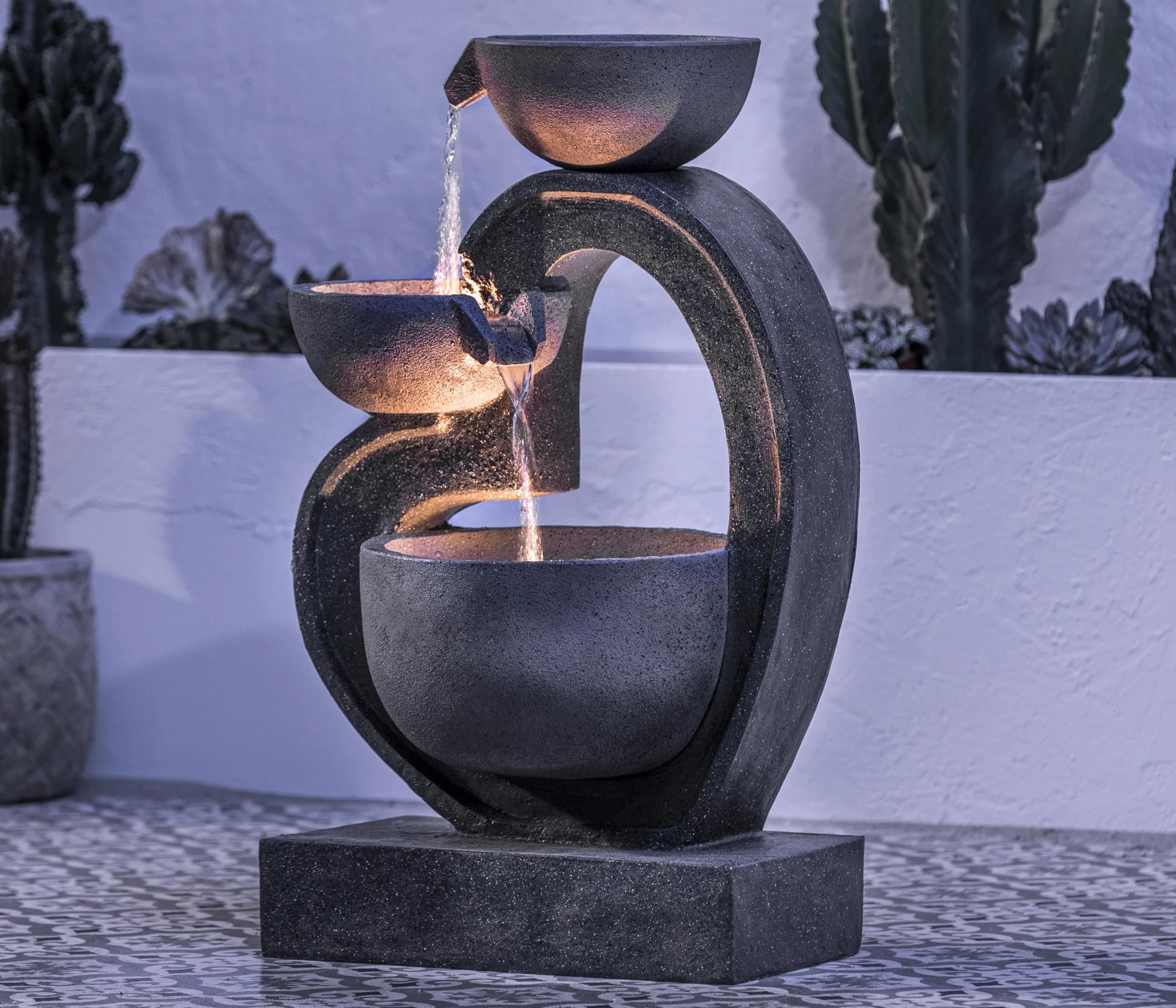 Dehner Fontanna ogrodowa Heart 72,5x45,5x32,5 cm żywica poliestrowa szara