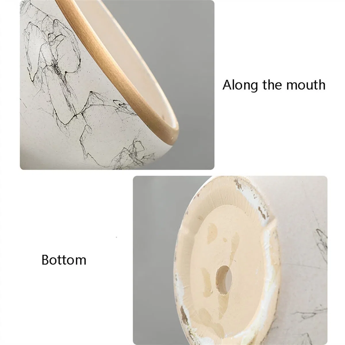 Doniczki na kwiaty Okrągłe ozdobne doniczki, doniczka z otworami drenażowymi, ceramiczne doniczki ogrodowe na rośliny doniczkowe/na zewnątrz Doniczka (Size : 14CM)