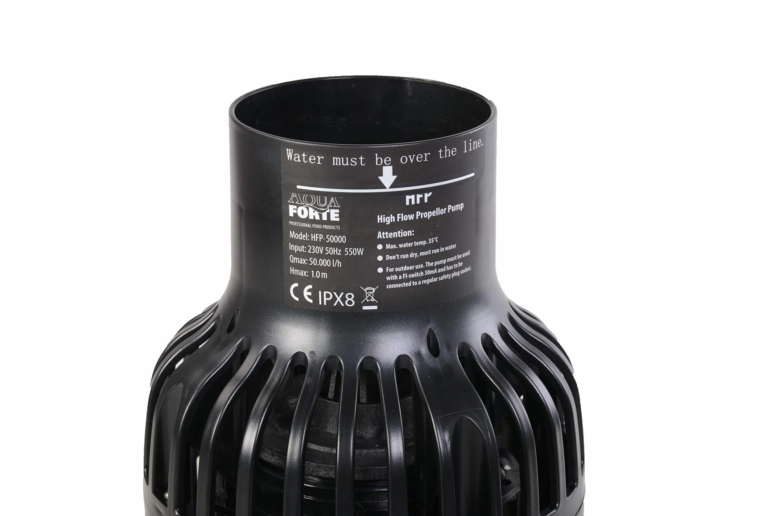 AquaForte Śmigła pompy do stawu, 280 W, maks. przepływ 45 m3 na godzinę, wyjście 110 mm, maks. wysokość tłoczenia 1 metr, bardzo wysoki przepływ, odpowiednie do fontann, wodospadów, cieków wodnych itp