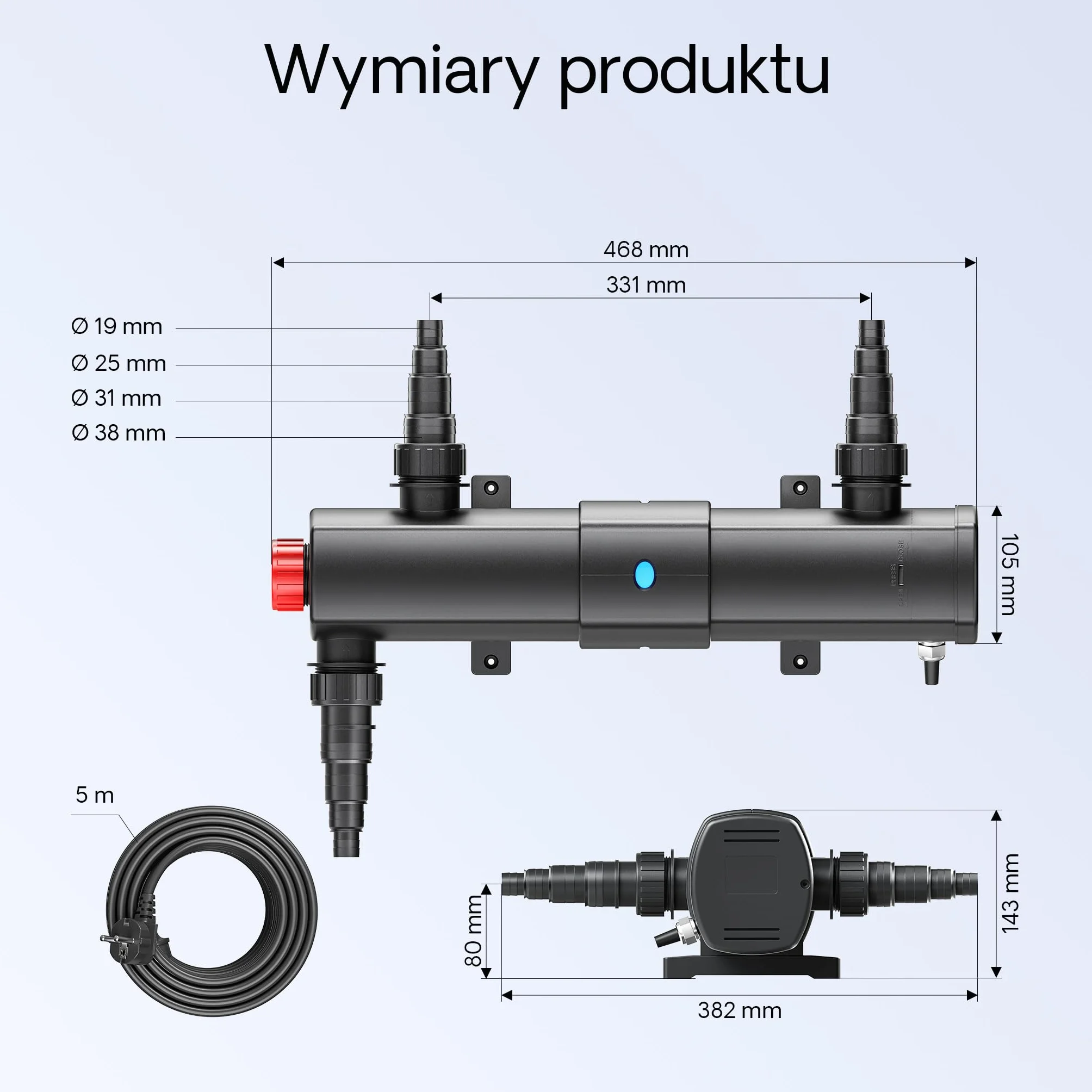 Wiltec wysokowydajny oczyszczacz do stawów lampa UV 24 W CUV-224