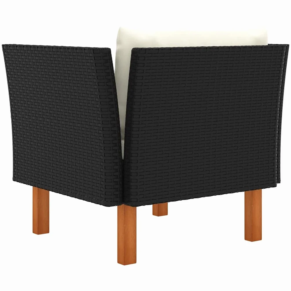 vidaXL Sofa ogrodowa, polirattan i lite drewno eukaliptusowe