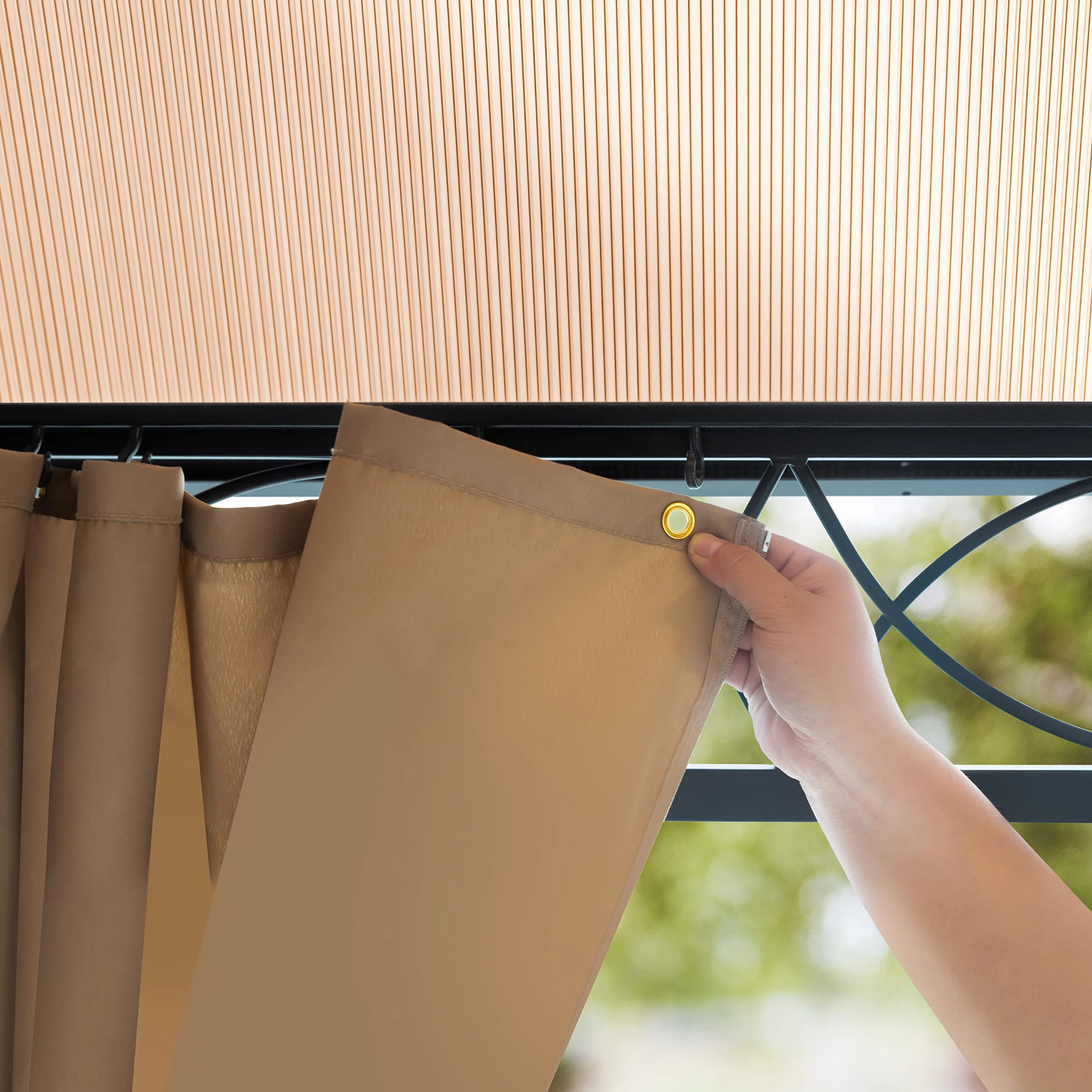 Pawilon ogrodowy 3x4 m pawilon ALU Deluxe z 4 częściami bocznymi namiot imprezowy w kolorze brązowy