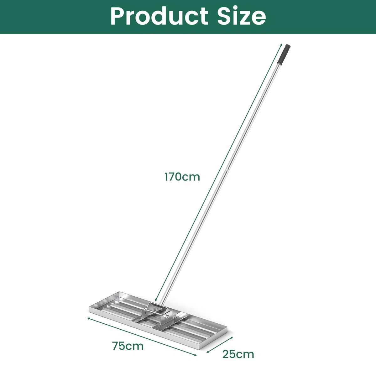 36”/91 cm aluminiowe grabie do krajobrazu, 36 zębów, narzędzie do grabienia ogrodu z trzonkiem o długości 174 cm, wytrzymałe grabie do liści i gleby do ogrodów, wyrównywania trawników, jezio