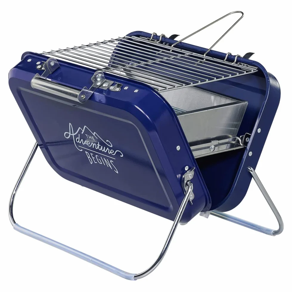 Gentlemen's Hardware Przenośny grill ze stali nierdzewnej 32x31,5x40 cm granatowy/niebieski GEN253