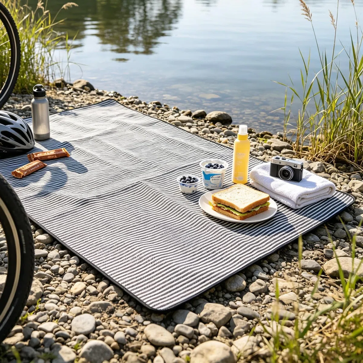 Mata piknikowa outdoorowa Plażowy przenośny i wodoodporny | rodzinny na wycieczki do kempingu, na zewnątrz, do parku, w podróż, na taras, podczas wakacji, i w trakcie backpackingu