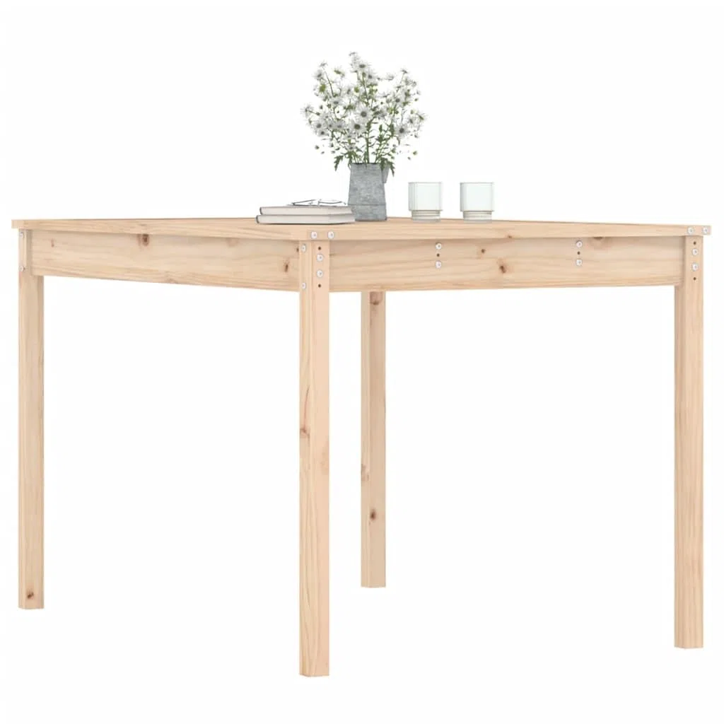 Klasyczny stół ogrodowy z litego drewna sosnowego, 121 x 82,5 x 76 cm, na taras, balkon i do ogrodu – stabilna rama drewniana, wytrzymały blat stołu do napojów i dekoracji, w zestawie