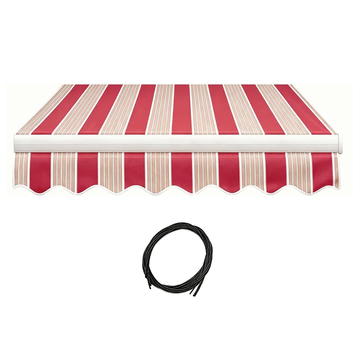 Wymienny materiał na daszek markizy tarasowej | Tkanina na daszek parasola Stripes, wodoodporna, z filtrem UV, poliester 310 g, sklepu restauracji(400x250cm/13x8ft)