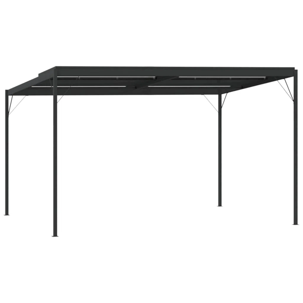 Pawilon ogrodowy, antracyt, 4 x 3 x 2,5 m, aluminium i stal, ze stabilnym dachem, na taras, balkon i imprezę w ogrodzie, idealny na grillowanie, wesele, festiwal i wydarzenie
