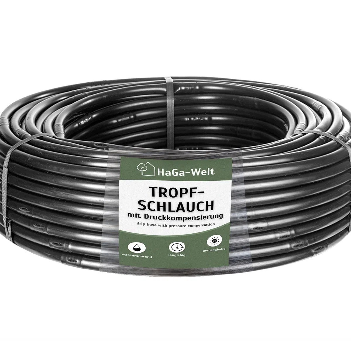 HaGa® Zestaw nawadniający - wąż ociekowy 16 mm długość 50 m z kompensacją ciśnienia wraz z akcesoriami - wąż perłowy nawadnianie ogrodu