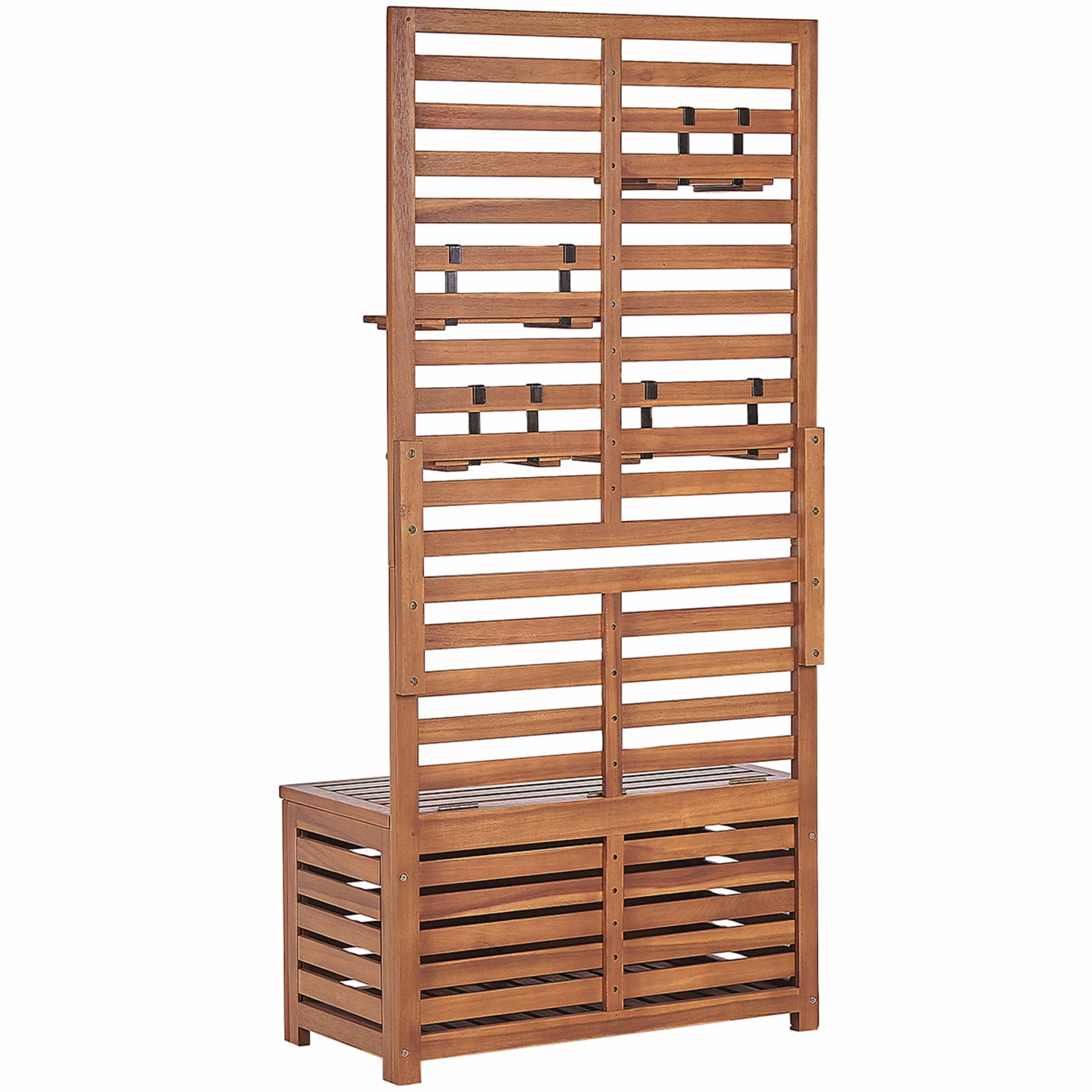 Matino Ogrodowa ławka drewno akacjowe 80 cm ze schowkiem półkami