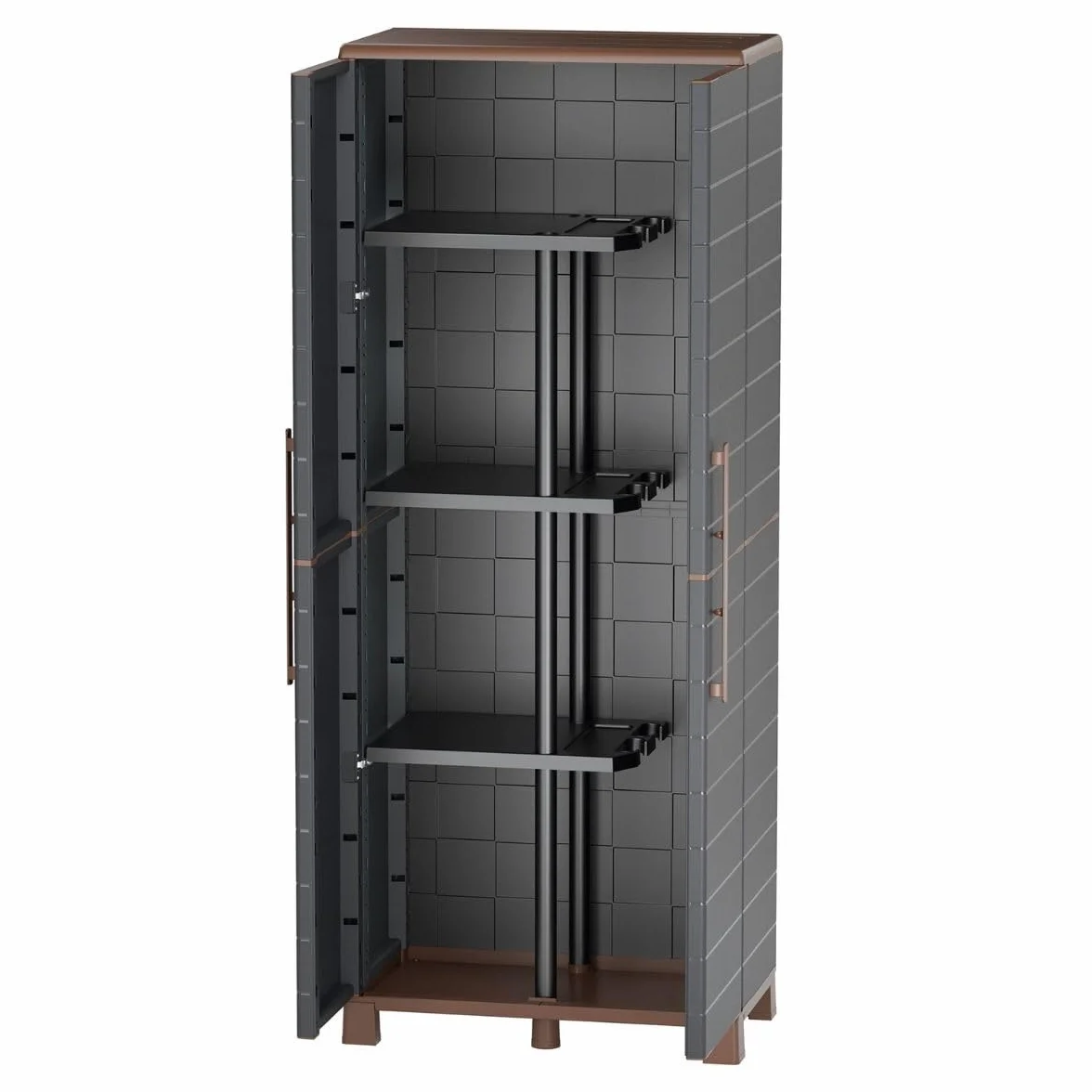Szafka z miotłami Art Plast antracyt 68x37x169 cm 3 wysuwane półki 60 kg