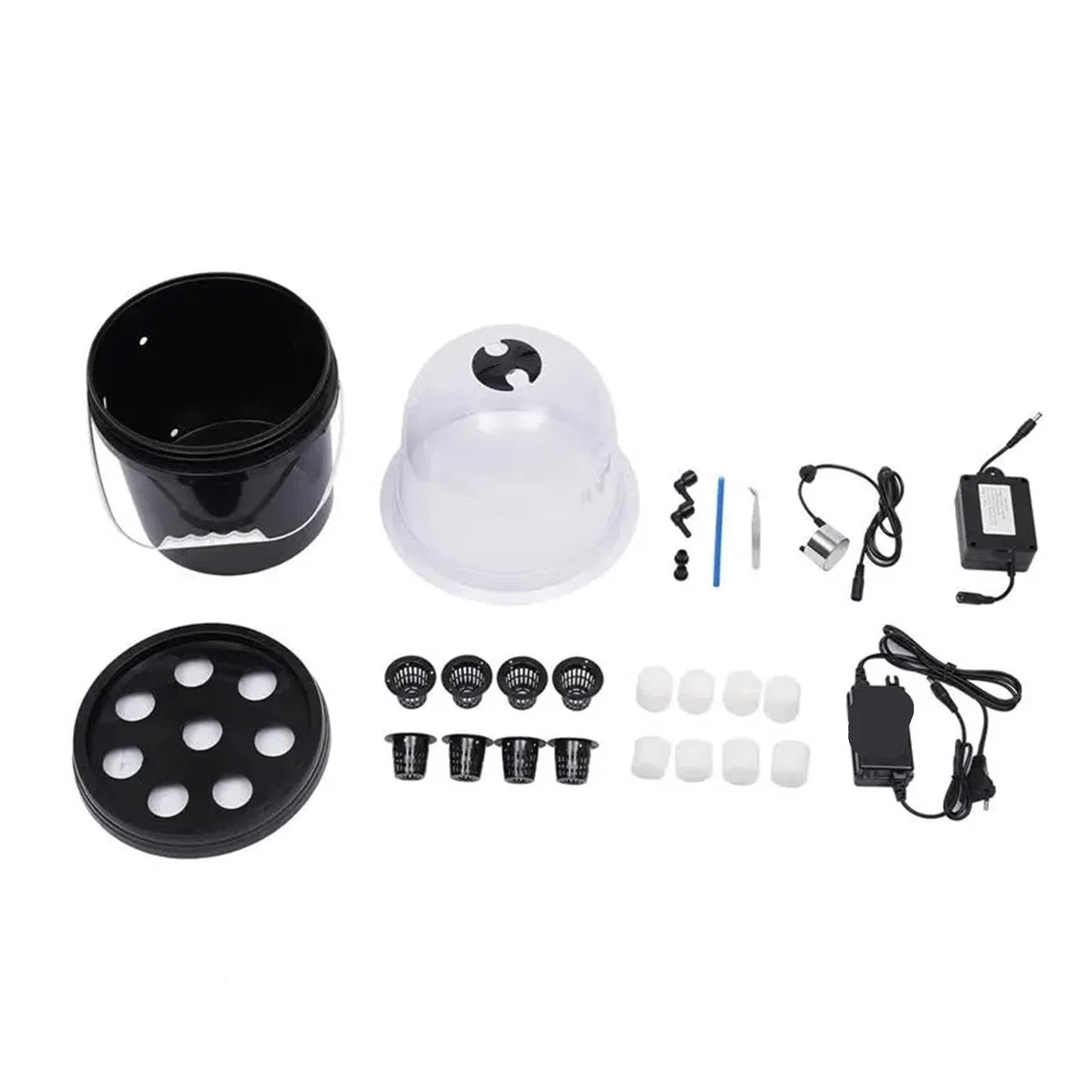 Czarny 8-otworowy 5L Mist Cultivating Box Wysokoprodukcyjny system hydroponiczny do sadzonek i klonowania Warzywa i owoce